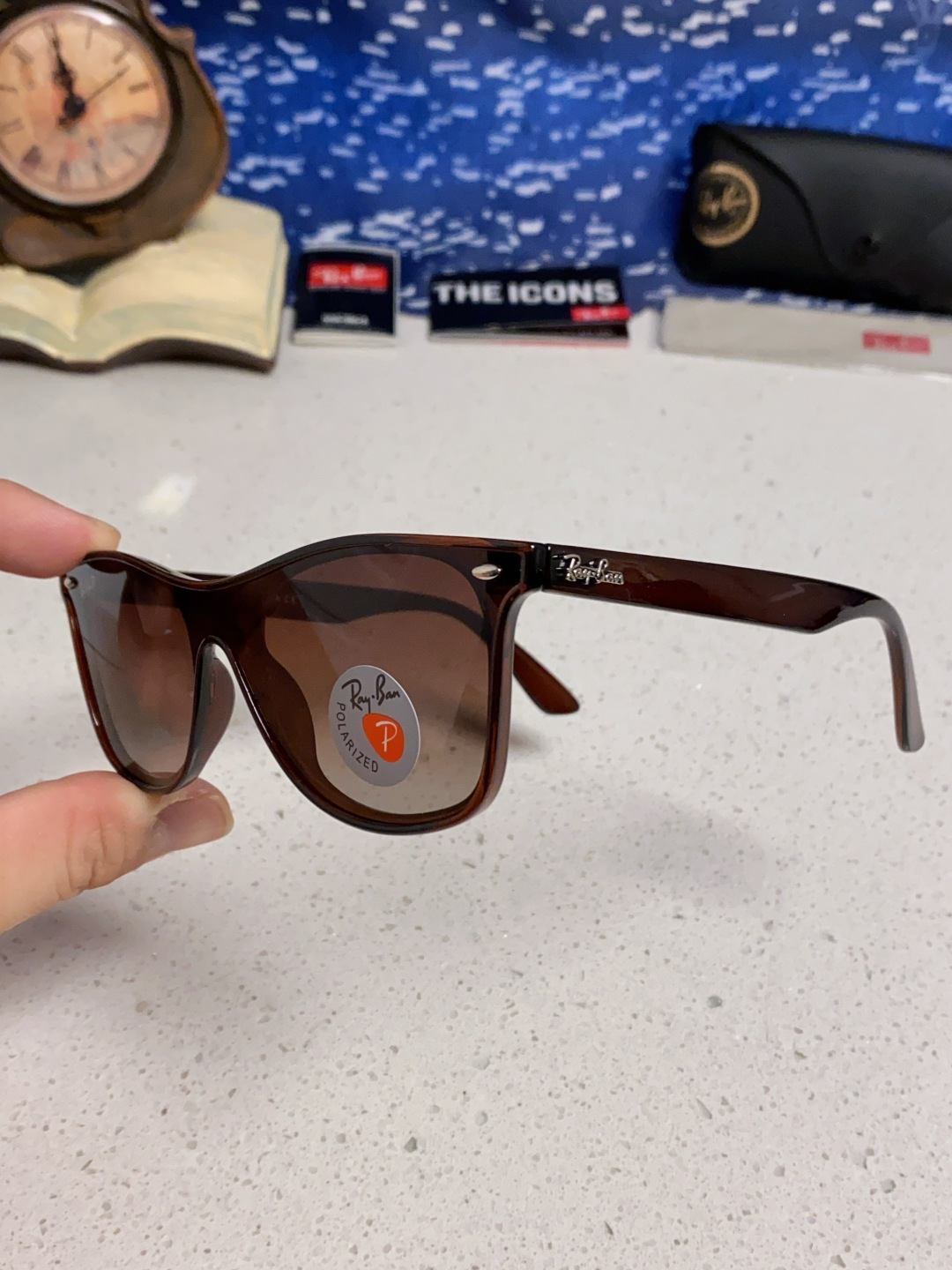 RayBan雷朋 2025新款运动墨镜连体炫彩太阳镜偏光时尚驾驶垂钓防风跑步眼镜 男女通用 RB4440