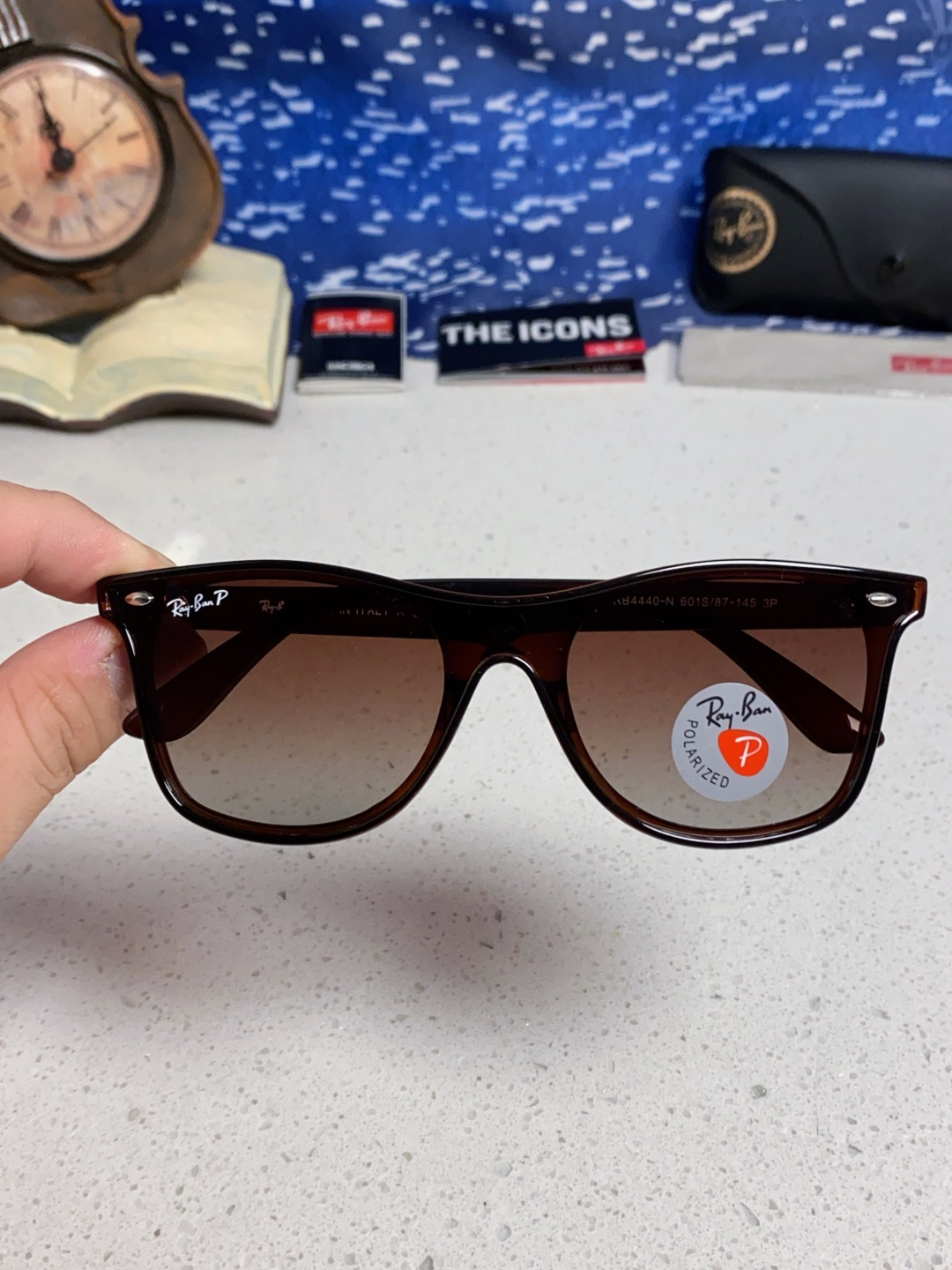 RayBan雷朋 2025新款运动墨镜连体炫彩太阳镜偏光时尚驾驶垂钓防风跑步眼镜 男女通用 RB4440