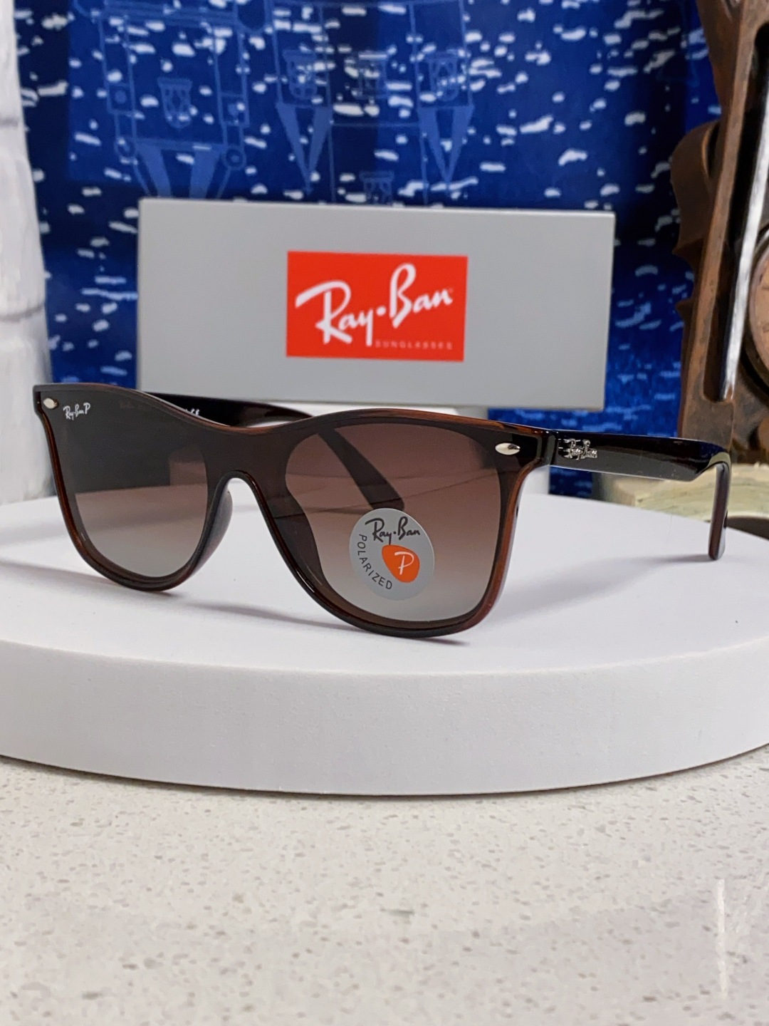 RayBan雷朋 2025新款运动墨镜连体炫彩太阳镜偏光时尚驾驶垂钓防风跑步眼镜 男女通用 RB4440