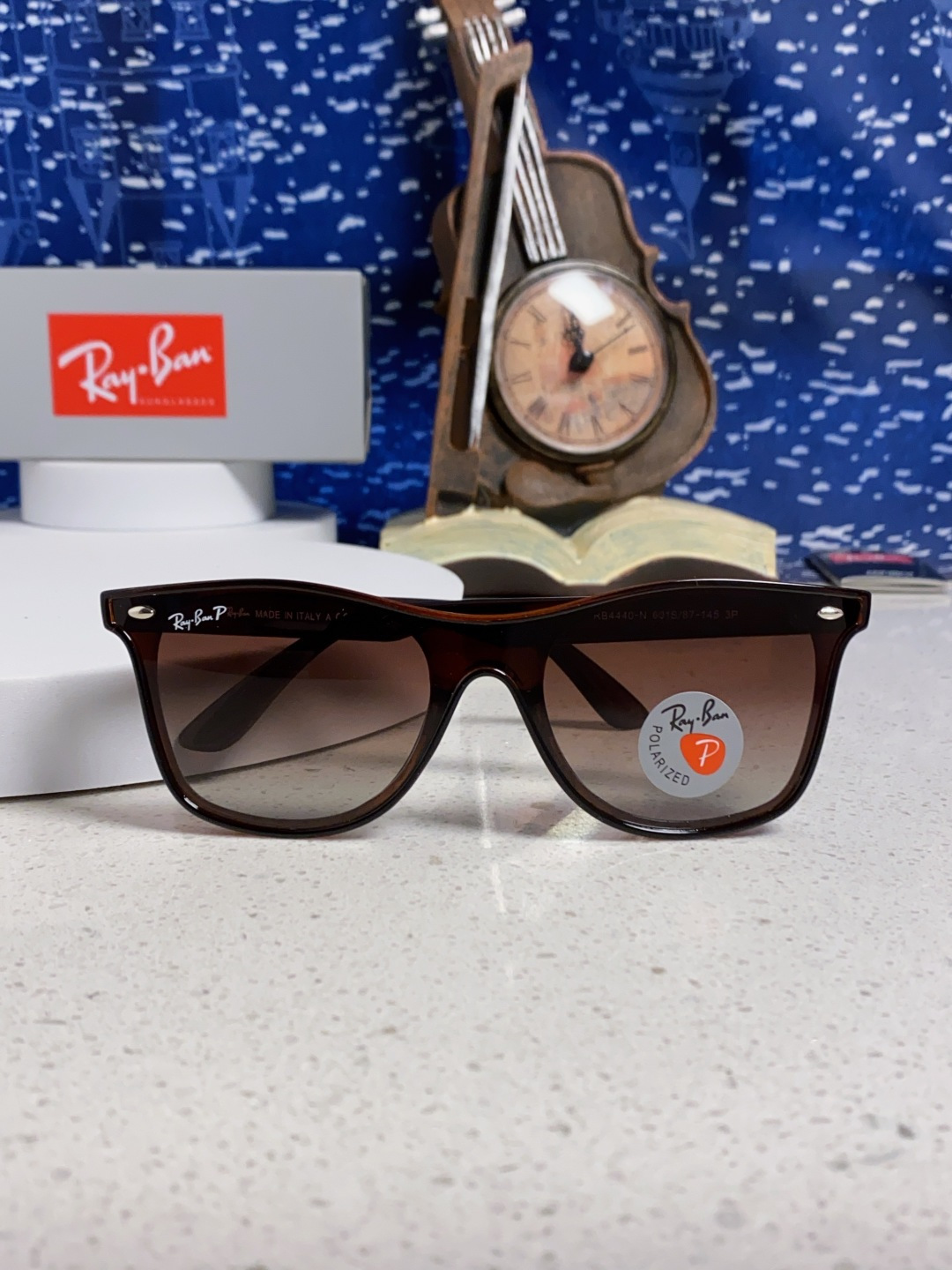 RayBan雷朋 2025新款运动墨镜连体炫彩太阳镜偏光时尚驾驶垂钓防风跑步眼镜 男女通用 RB4440