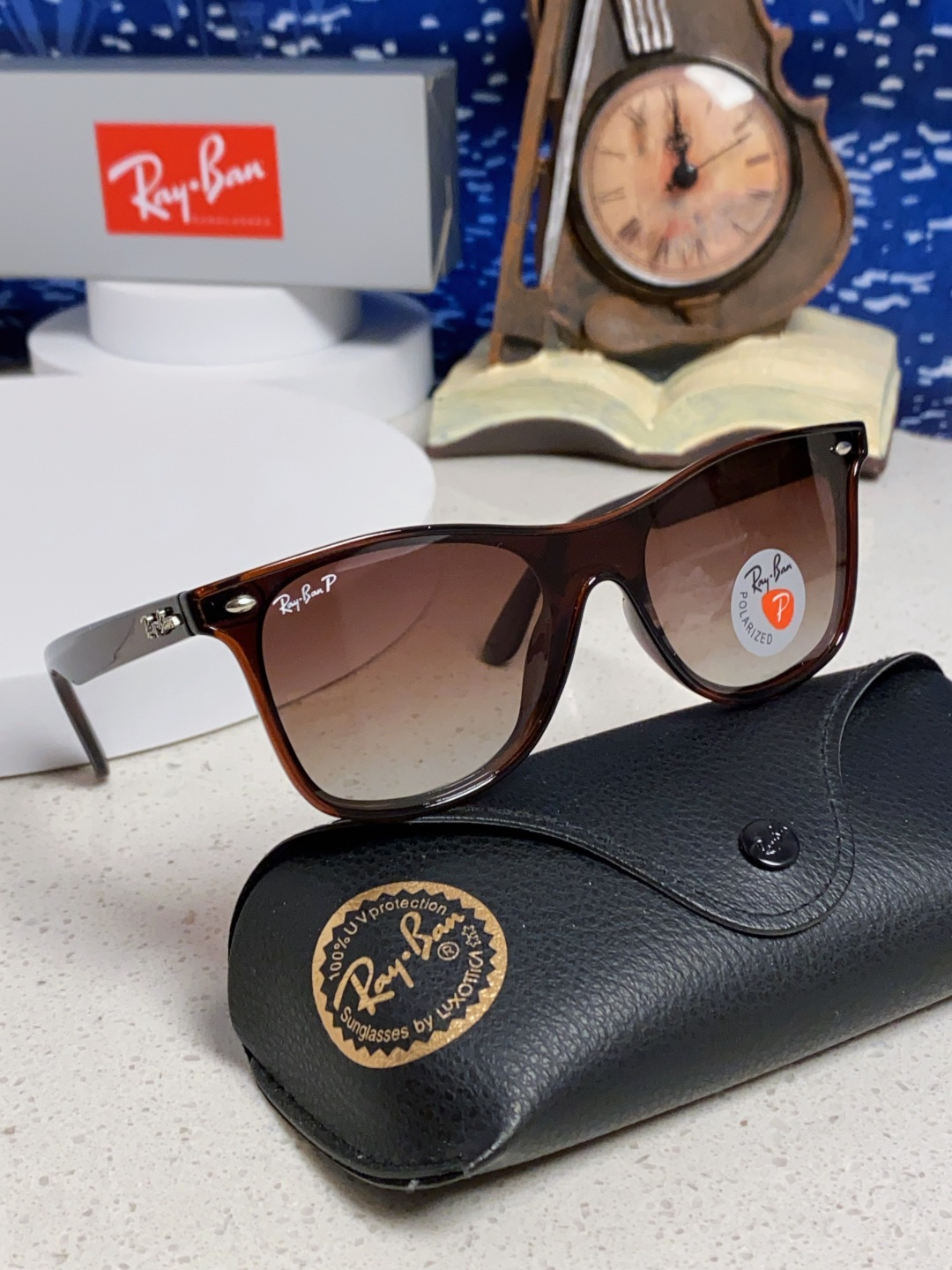 RayBan雷朋 2025新款运动墨镜连体炫彩太阳镜偏光时尚驾驶垂钓防风跑步眼镜 男女通用 RB4440