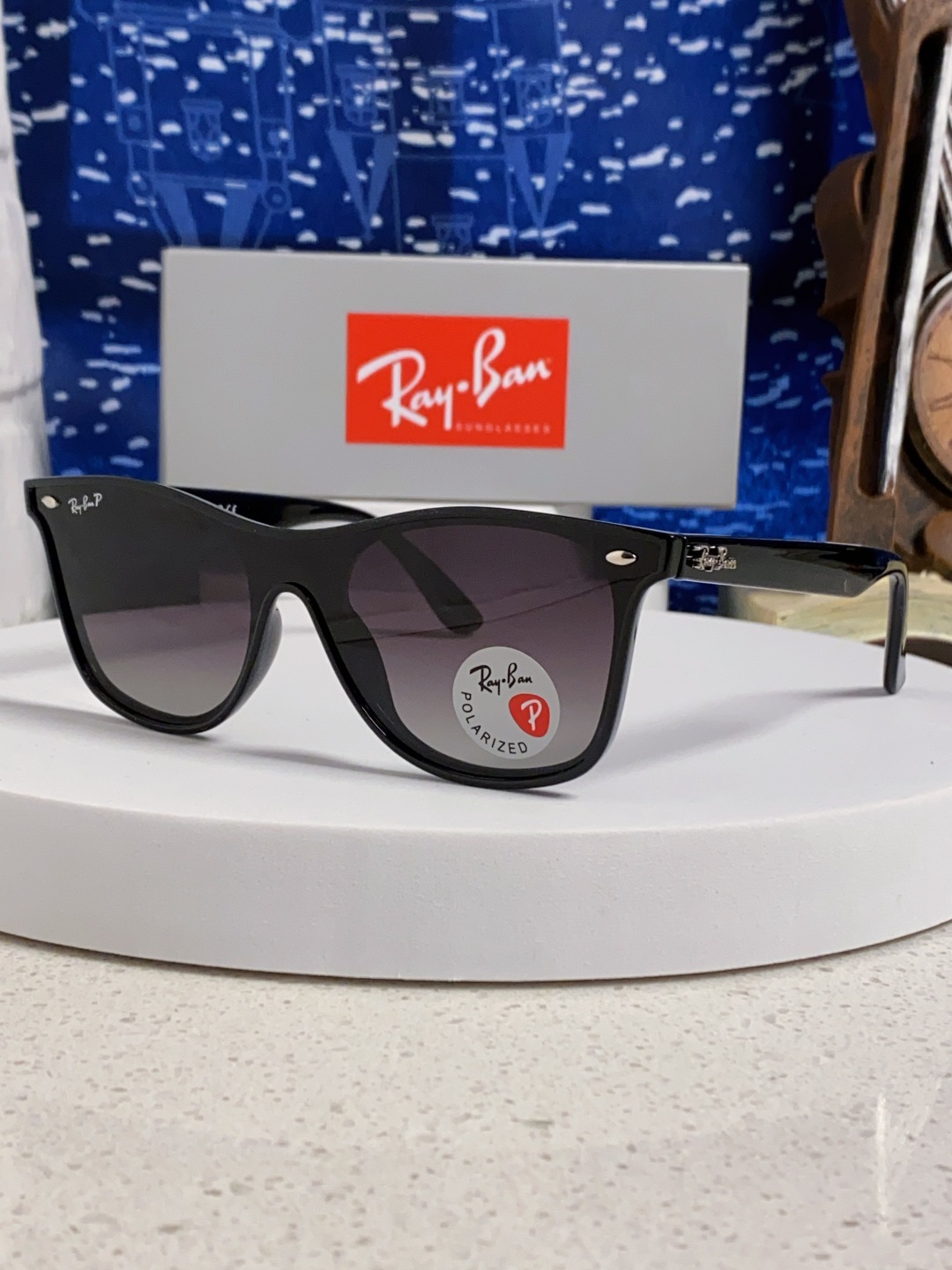 RayBan雷朋 2025新款运动墨镜连体炫彩太阳镜偏光时尚驾驶垂钓防风跑步眼镜 男女通用 RB4440