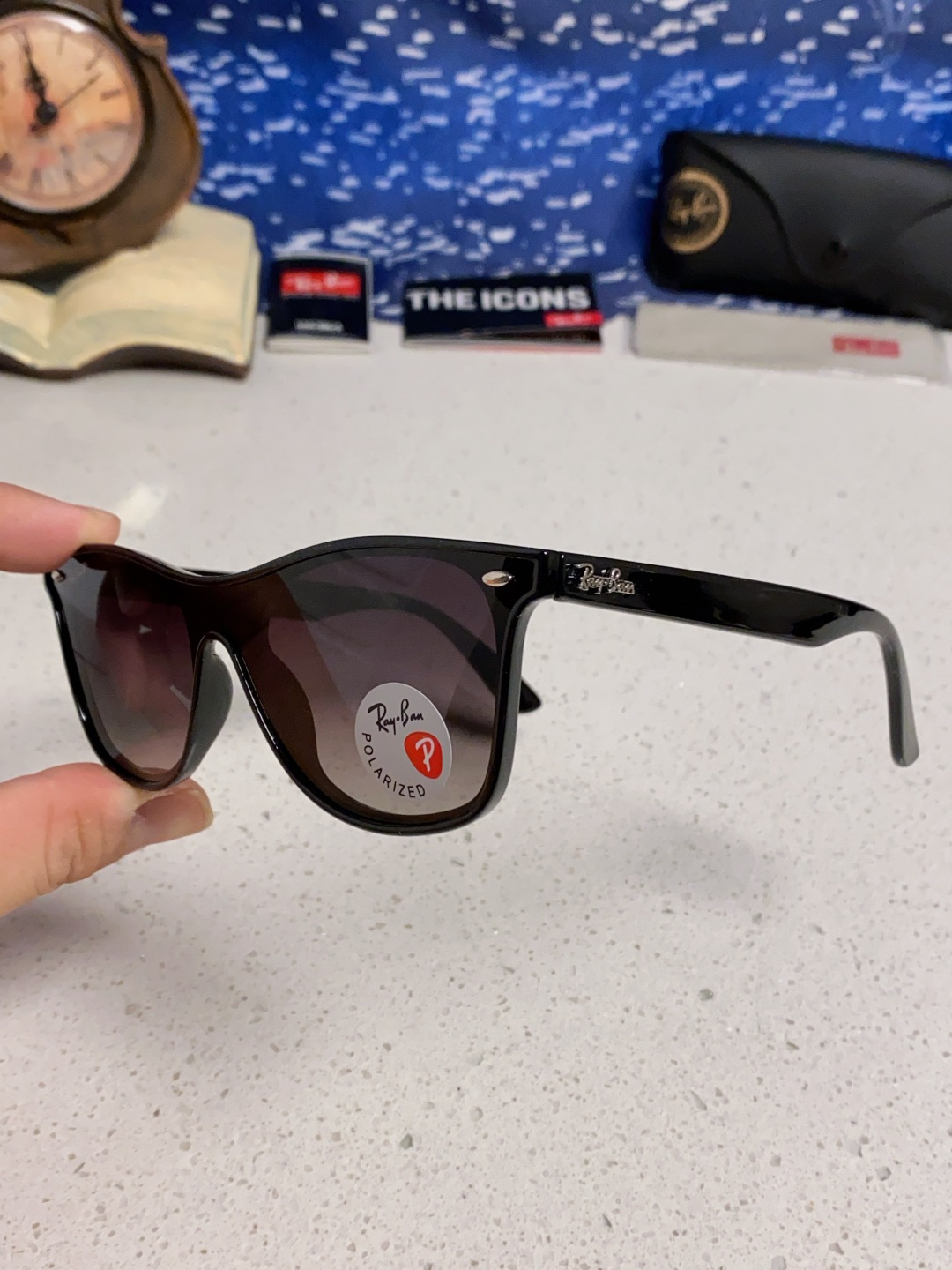 RayBan雷朋 2025新款运动墨镜连体炫彩太阳镜偏光时尚驾驶垂钓防风跑步眼镜 男女通用 RB4440