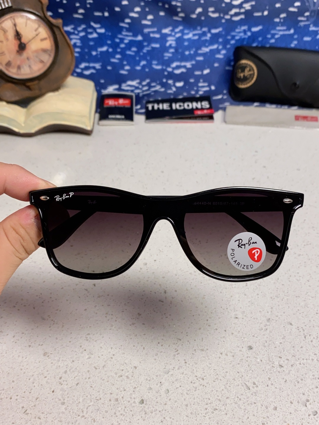 RayBan雷朋 2025新款运动墨镜连体炫彩太阳镜偏光时尚驾驶垂钓防风跑步眼镜 男女通用 RB4440