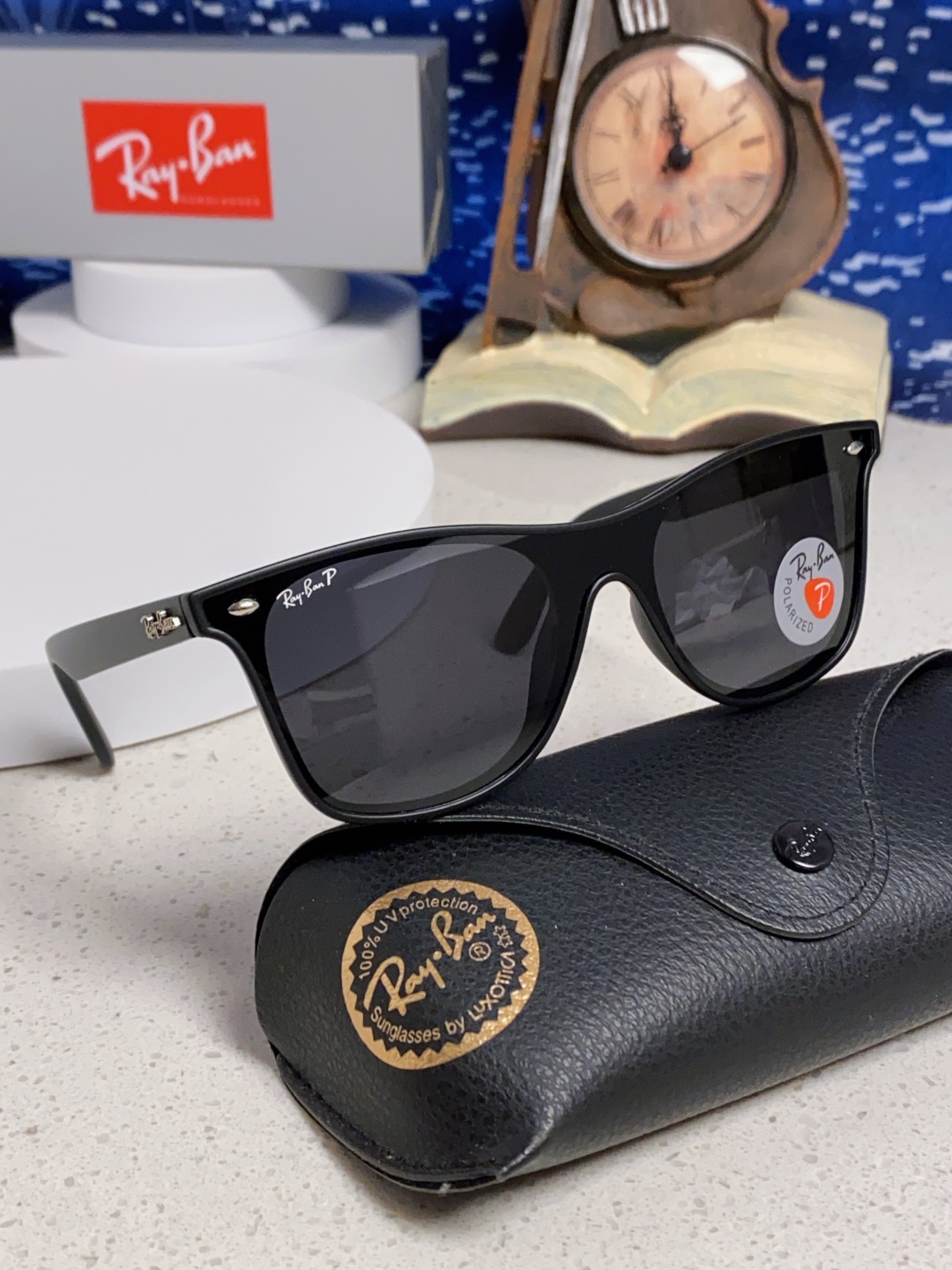 RayBan雷朋 2025新款运动墨镜连体炫彩太阳镜偏光时尚驾驶垂钓防风跑步眼镜 男女通用 RB4440