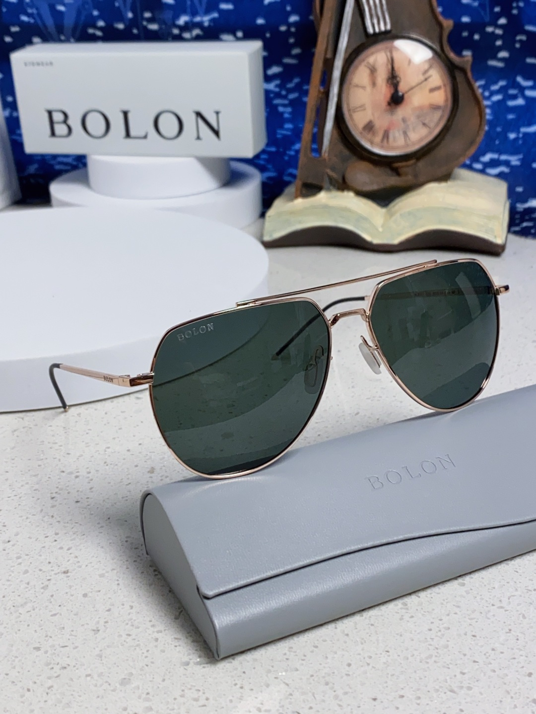 Bolon暴龙 2025新款眼镜男士墨镜开车专用太阳镜官方 超酷蛤蟆框 驾驶偏光镜片