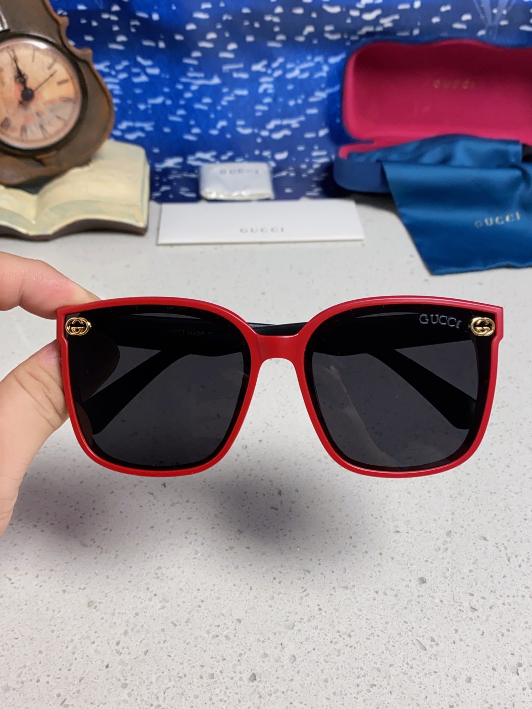 Gucci古奇 2025新款韩版防紫外线高级感网红个性时尚海边太阳镜显脸小 女士墨镜