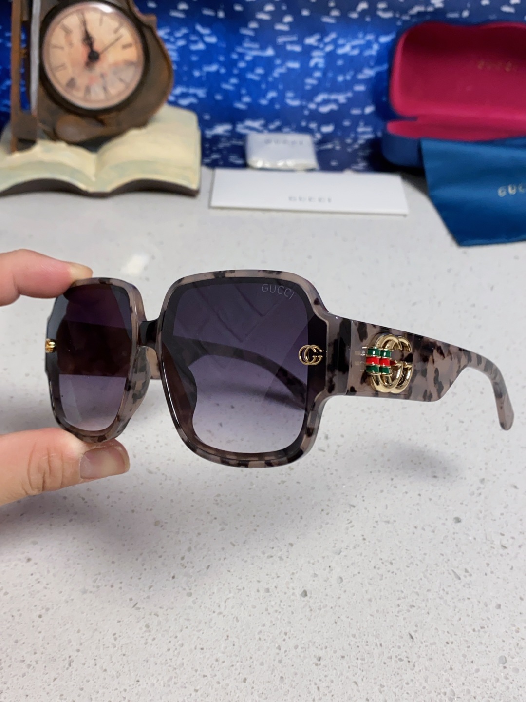 Gucci古奇 2025新款女士墨镜韩版防紫外线高级感网红个性时尚海边太阳镜显脸小 男女通用