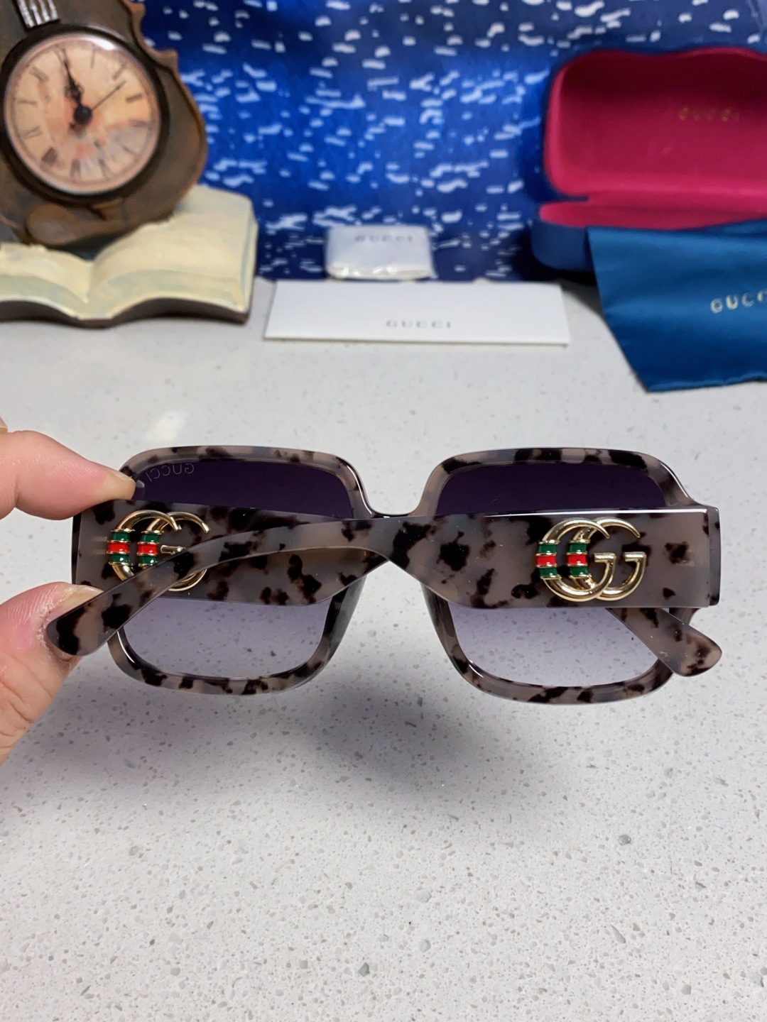 Gucci古奇 2025新款女士墨镜韩版防紫外线高级感网红个性时尚海边太阳镜显脸小 男女通用