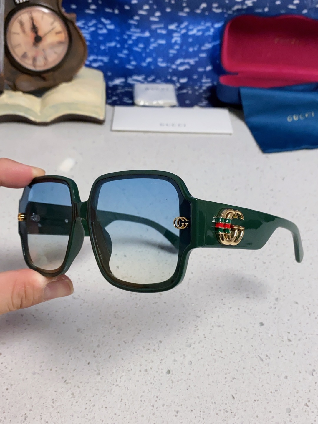 Gucci古奇 2025新款女士墨镜韩版防紫外线高级感网红个性时尚海边太阳镜显脸小 男女通用