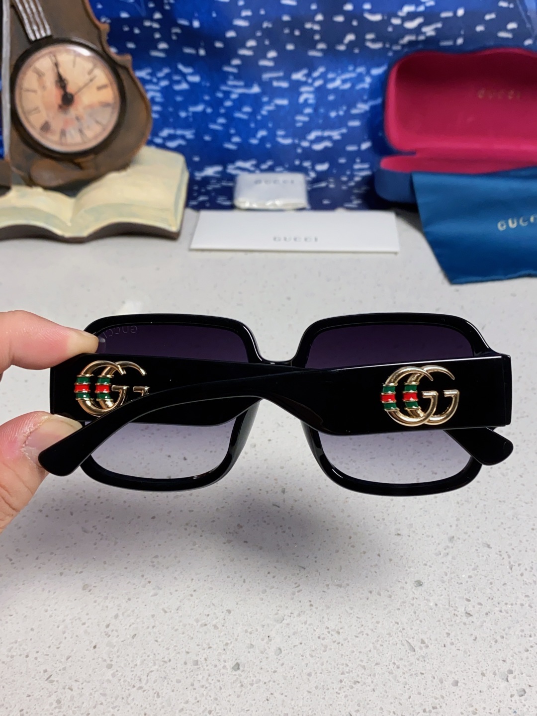 Gucci古奇 2025新款女士墨镜韩版防紫外线高级感网红个性时尚海边太阳镜显脸小 男女通用