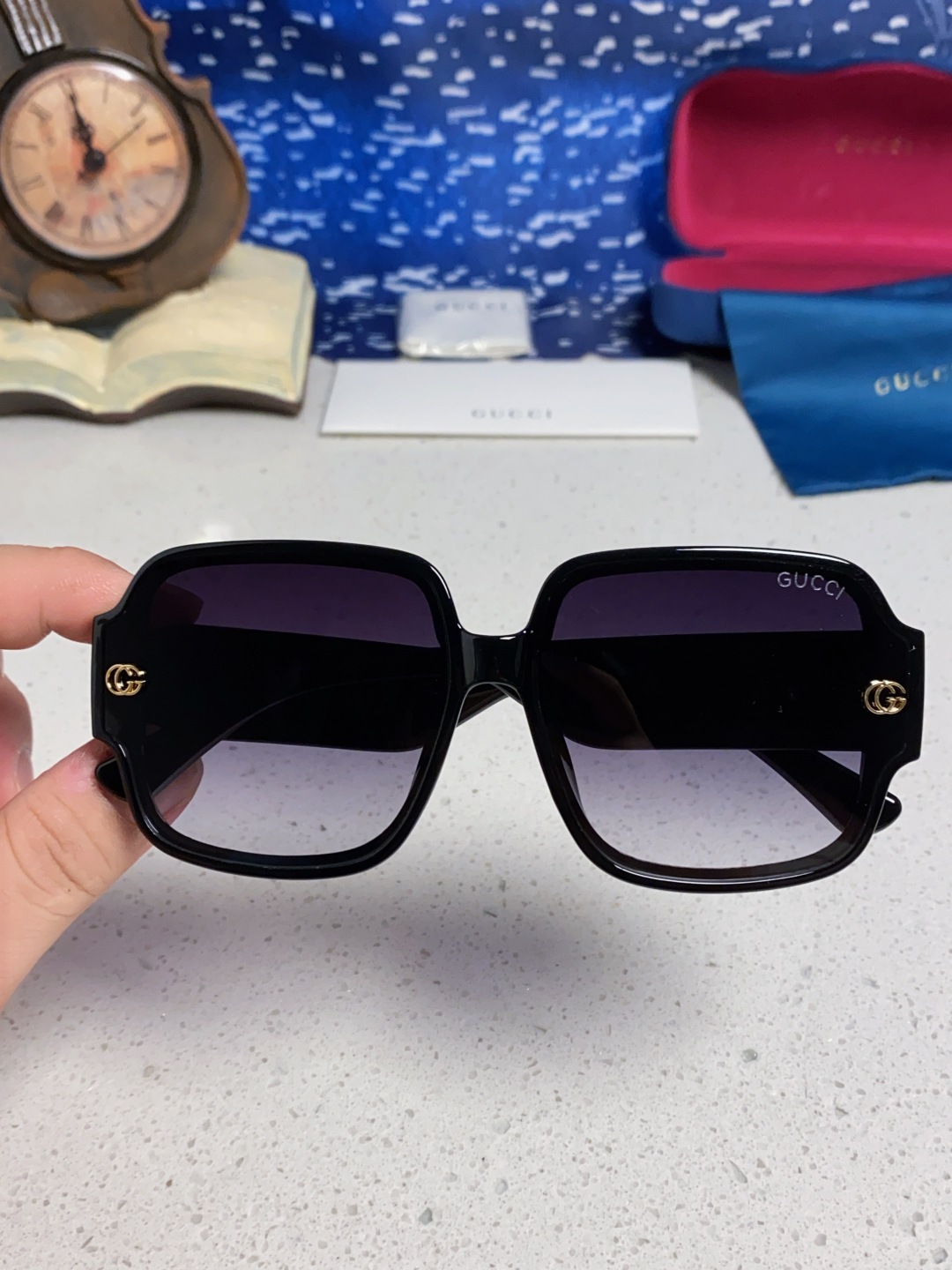 Gucci古奇 2025新款女士墨镜韩版防紫外线高级感网红个性时尚海边太阳镜显脸小 男女通用