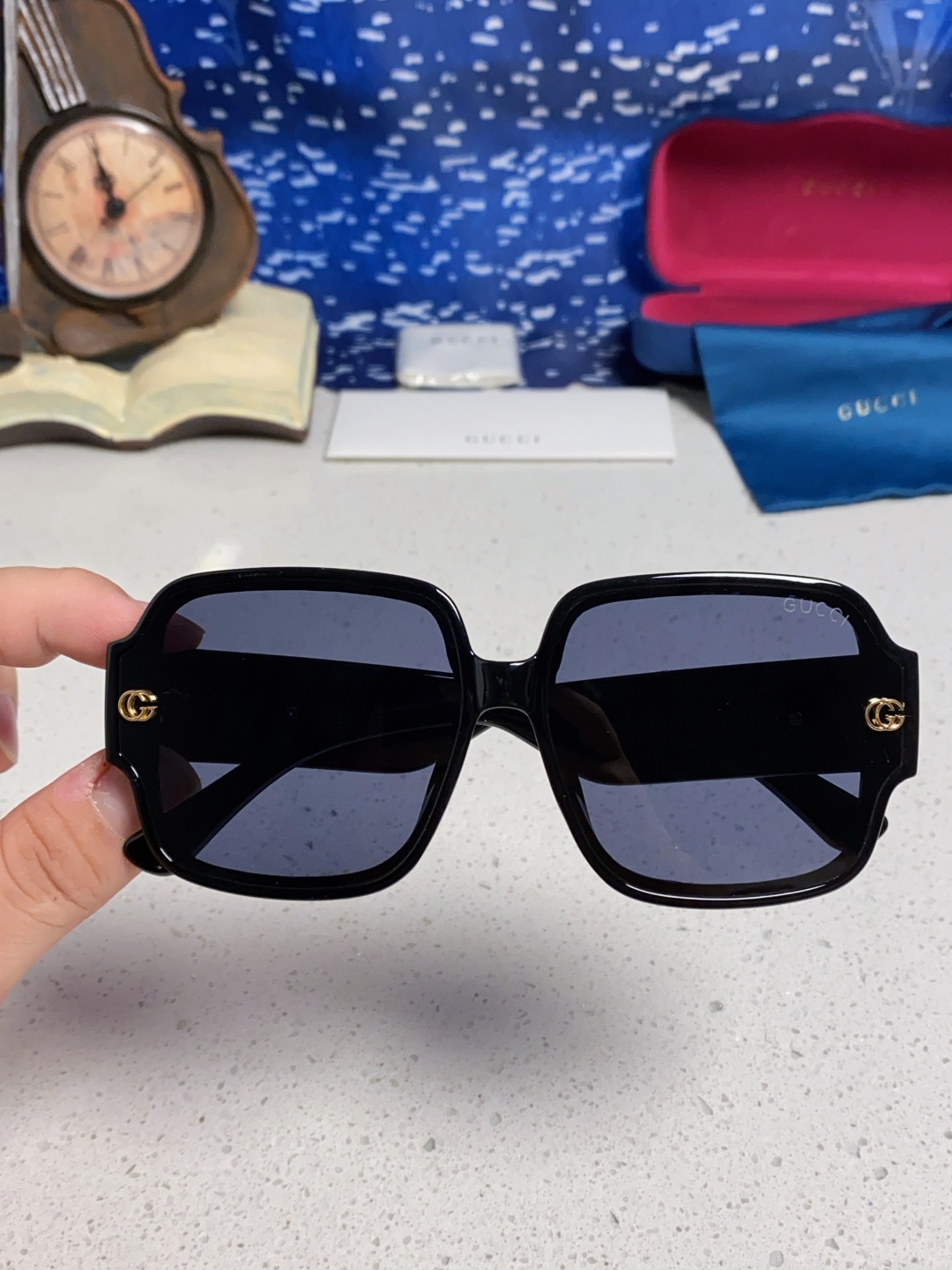 Gucci古奇 2025新款女士墨镜韩版防紫外线高级感网红个性时尚海边太阳镜显脸小 男女通用