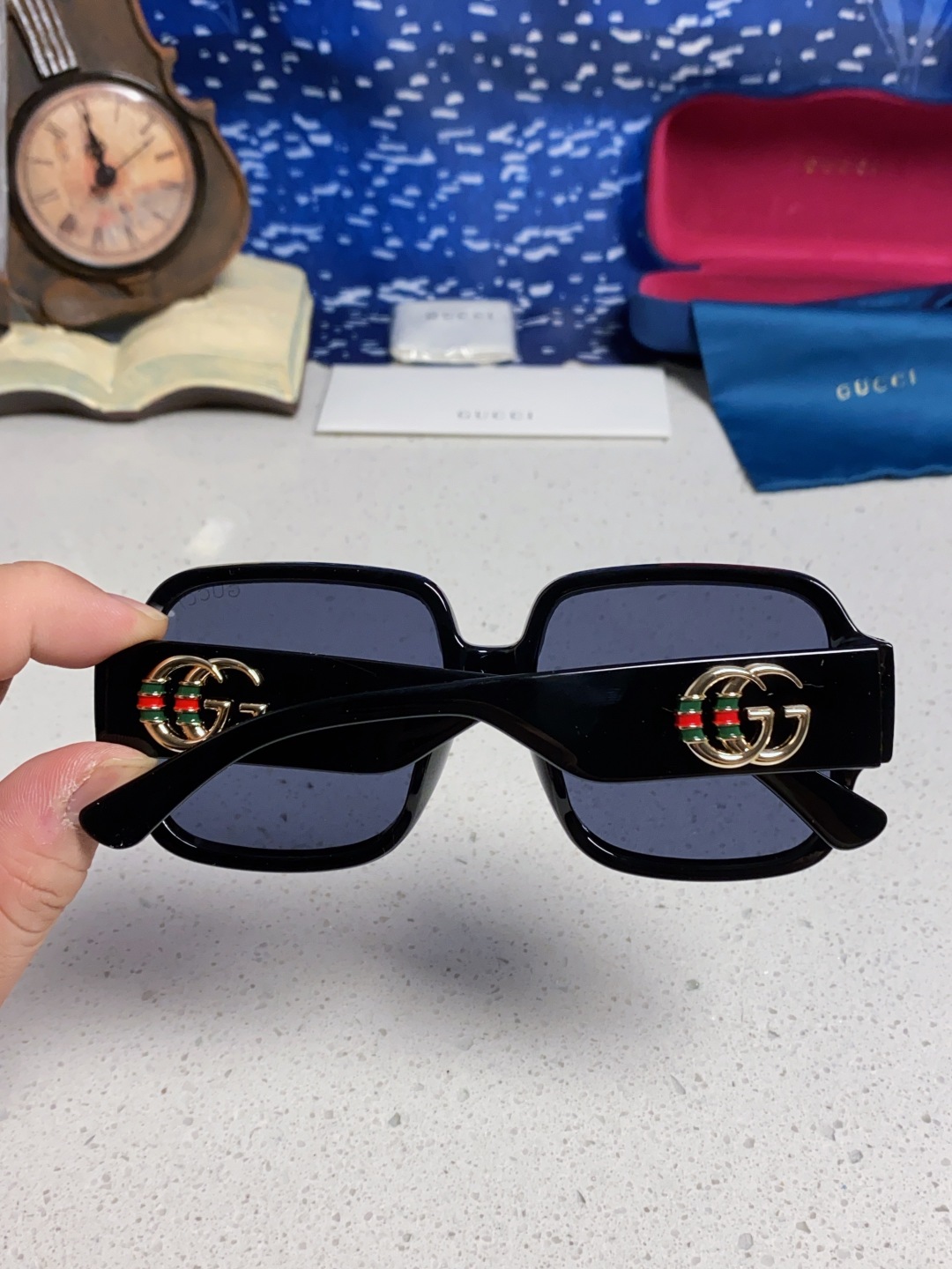 Gucci古奇 2025新款女士墨镜韩版防紫外线高级感网红个性时尚海边太阳镜显脸小 男女通用