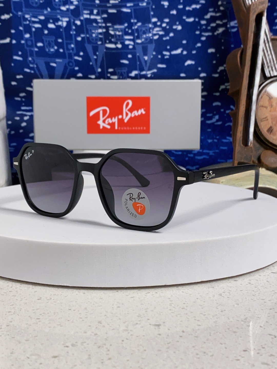 RayBan雷朋 2025新款 黑框运动偏光太阳镜 椭圆形 男女通用太阳镜 RB2194