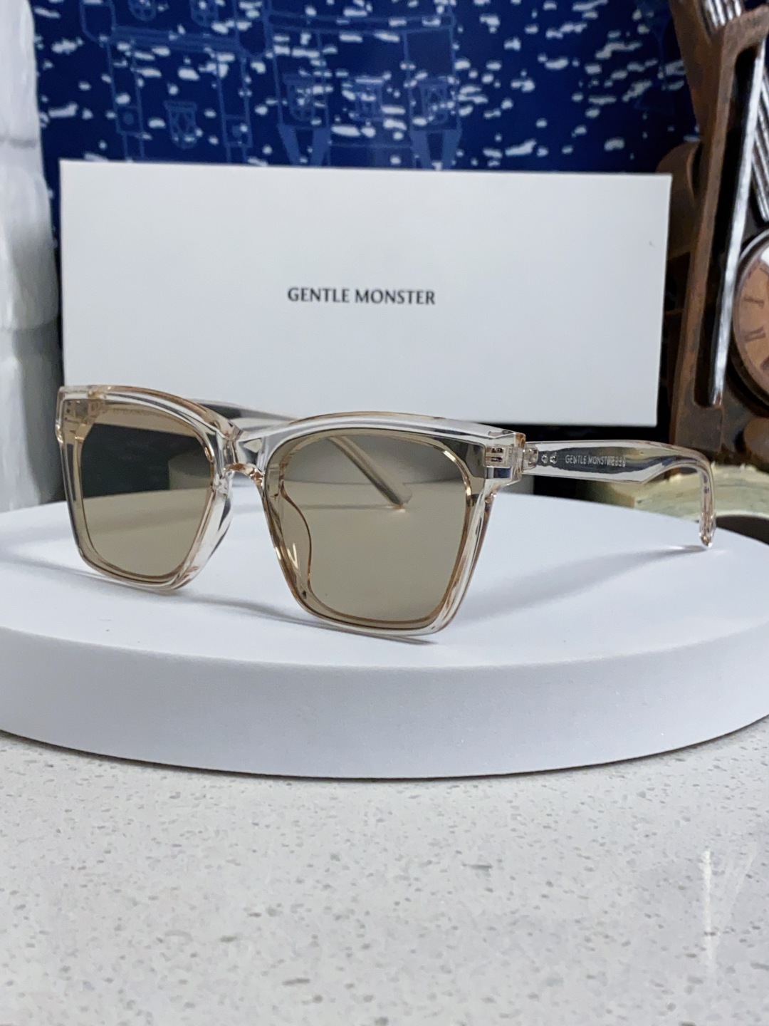 Gentle Moster(GM) 新款方框太阳眼镜女圆脸 时尚遮阳墨镜男防紫外线 型号：GEGEN