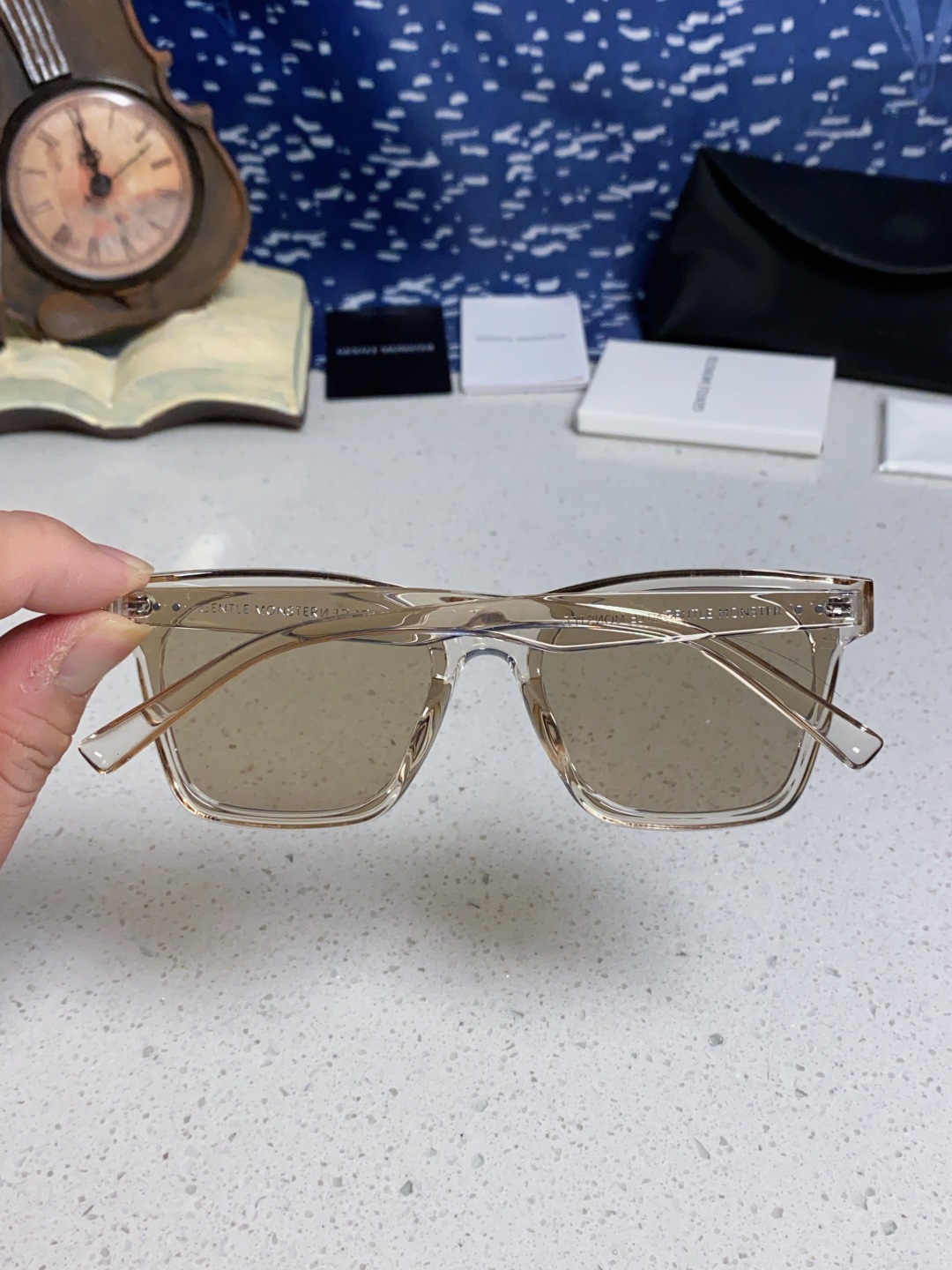 Gentle Moster(GM) 新款方框太阳眼镜女圆脸 时尚遮阳墨镜男防紫外线 型号：GEGEN