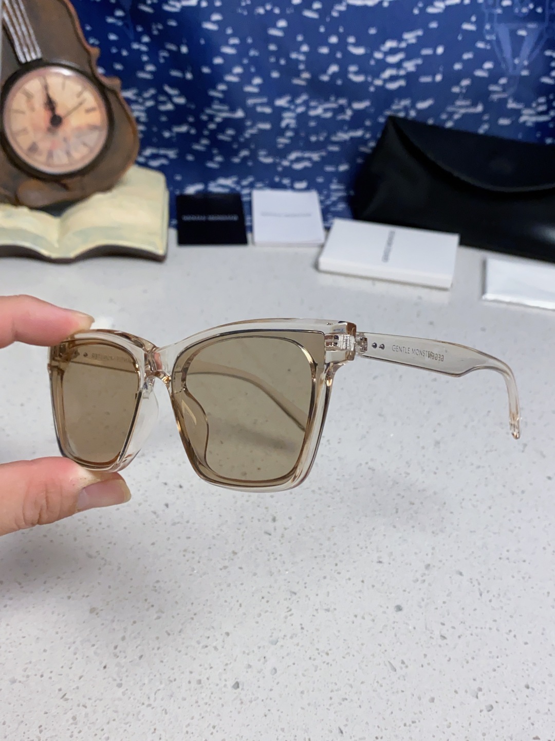 Gentle Moster(GM) 新款方框太阳眼镜女圆脸 时尚遮阳墨镜男防紫外线 型号：GEGEN