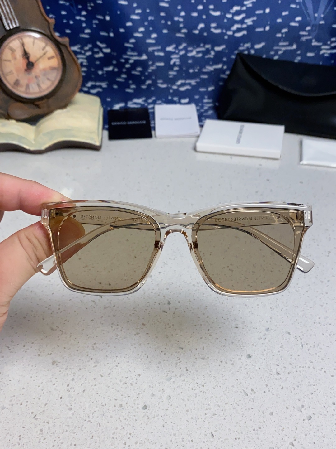 Gentle Moster(GM) 新款方框太阳眼镜女圆脸 时尚遮阳墨镜男防紫外线 型号：GEGEN