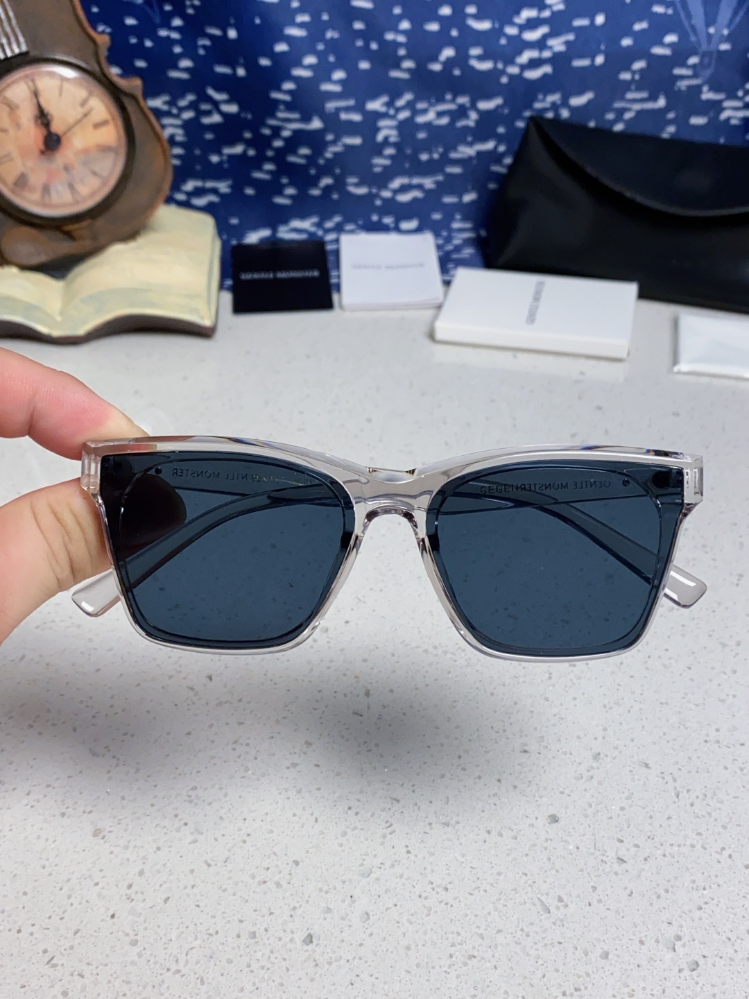 Gentle Moster(GM) 新款方框太阳眼镜女圆脸 时尚遮阳墨镜男防紫外线 型号：GEGEN