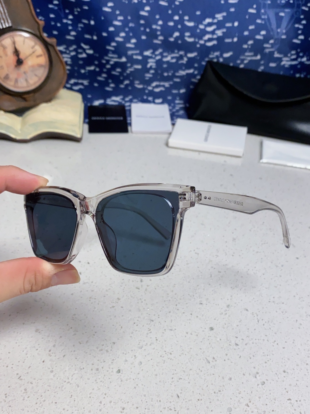 Gentle Moster(GM) 新款方框太阳眼镜女圆脸 时尚遮阳墨镜男防紫外线 型号：GEGEN