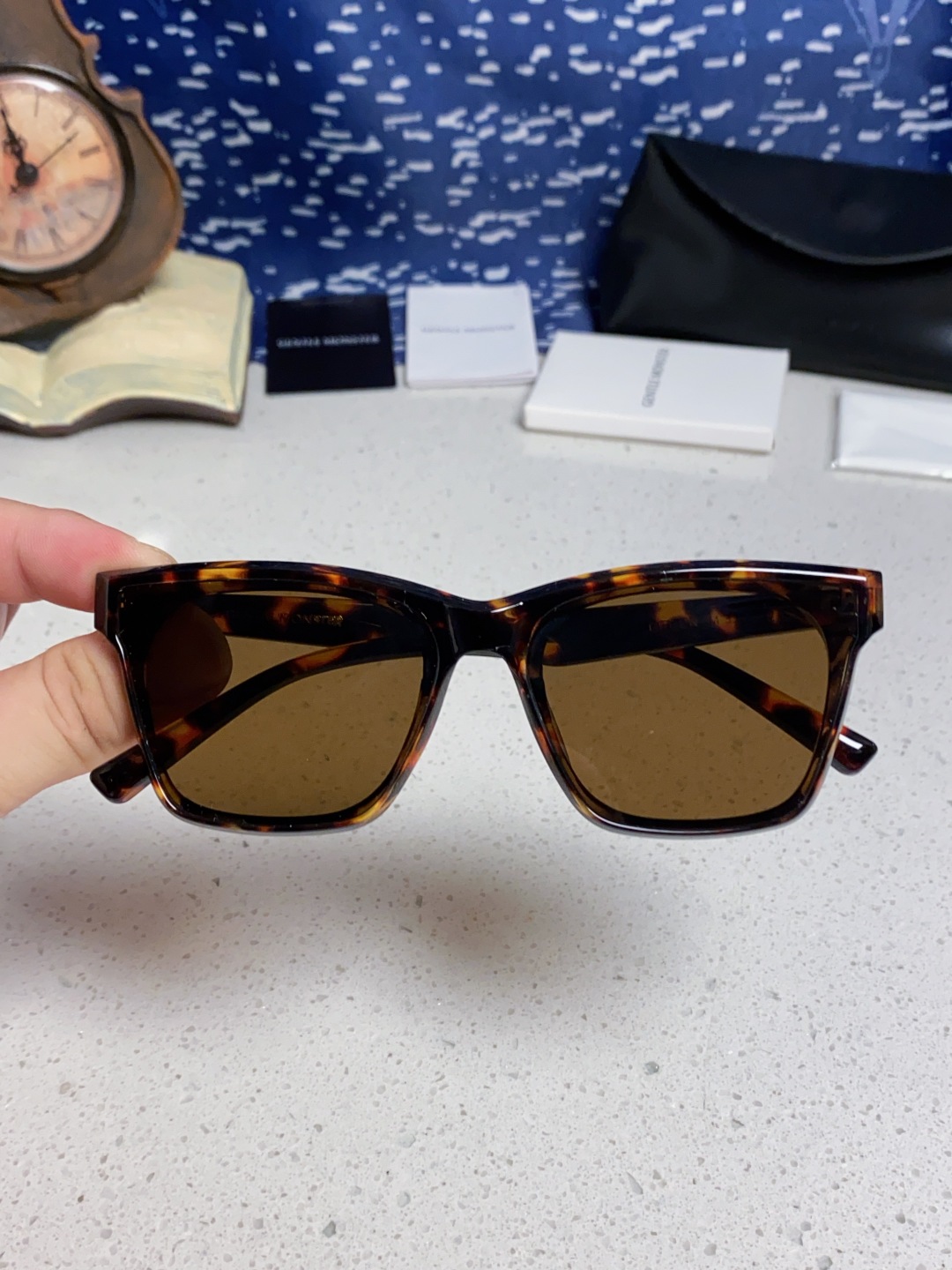 Gentle Moster(GM) 新款方框太阳眼镜女圆脸 时尚遮阳墨镜男防紫外线 型号：GEGEN