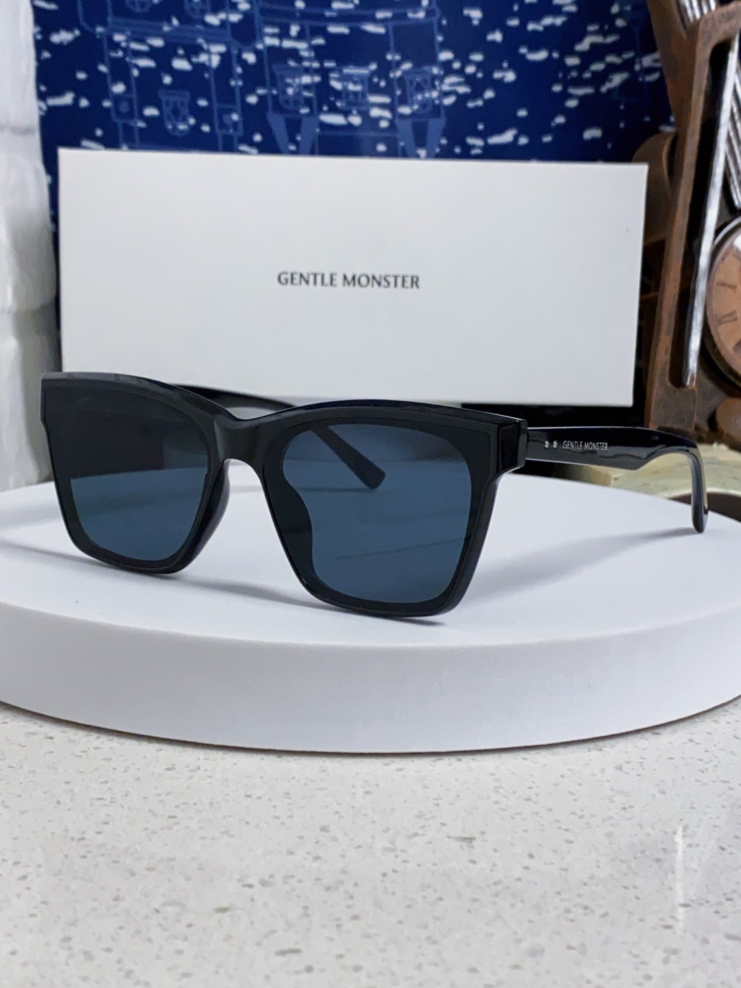 Gentle Moster(GM) 新款方框太阳眼镜女圆脸 时尚遮阳墨镜男防紫外线 型号：GEGEN