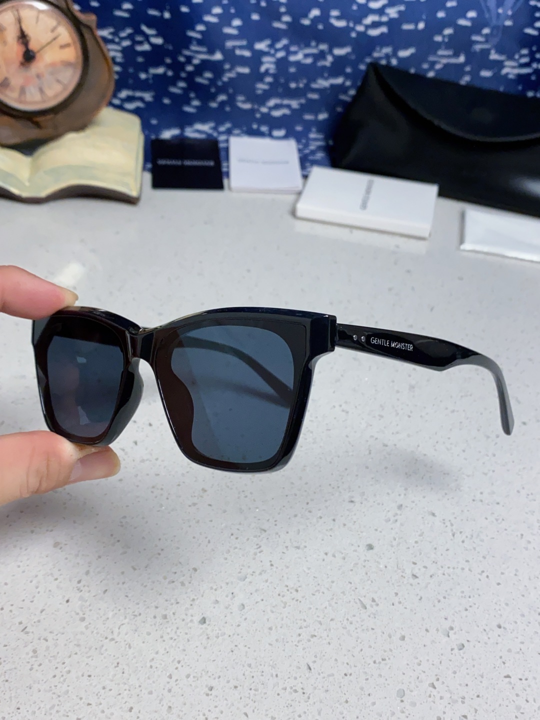 Gentle Moster(GM) 新款方框太阳眼镜女圆脸 时尚遮阳墨镜男防紫外线 型号：GEGEN