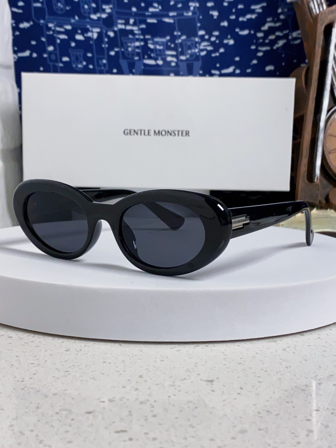 Gentle Moster(GM) 王安宇同款墨镜gm男士痞帅椭圆小框偏光防紫外线近视太阳眼镜女潮 型号