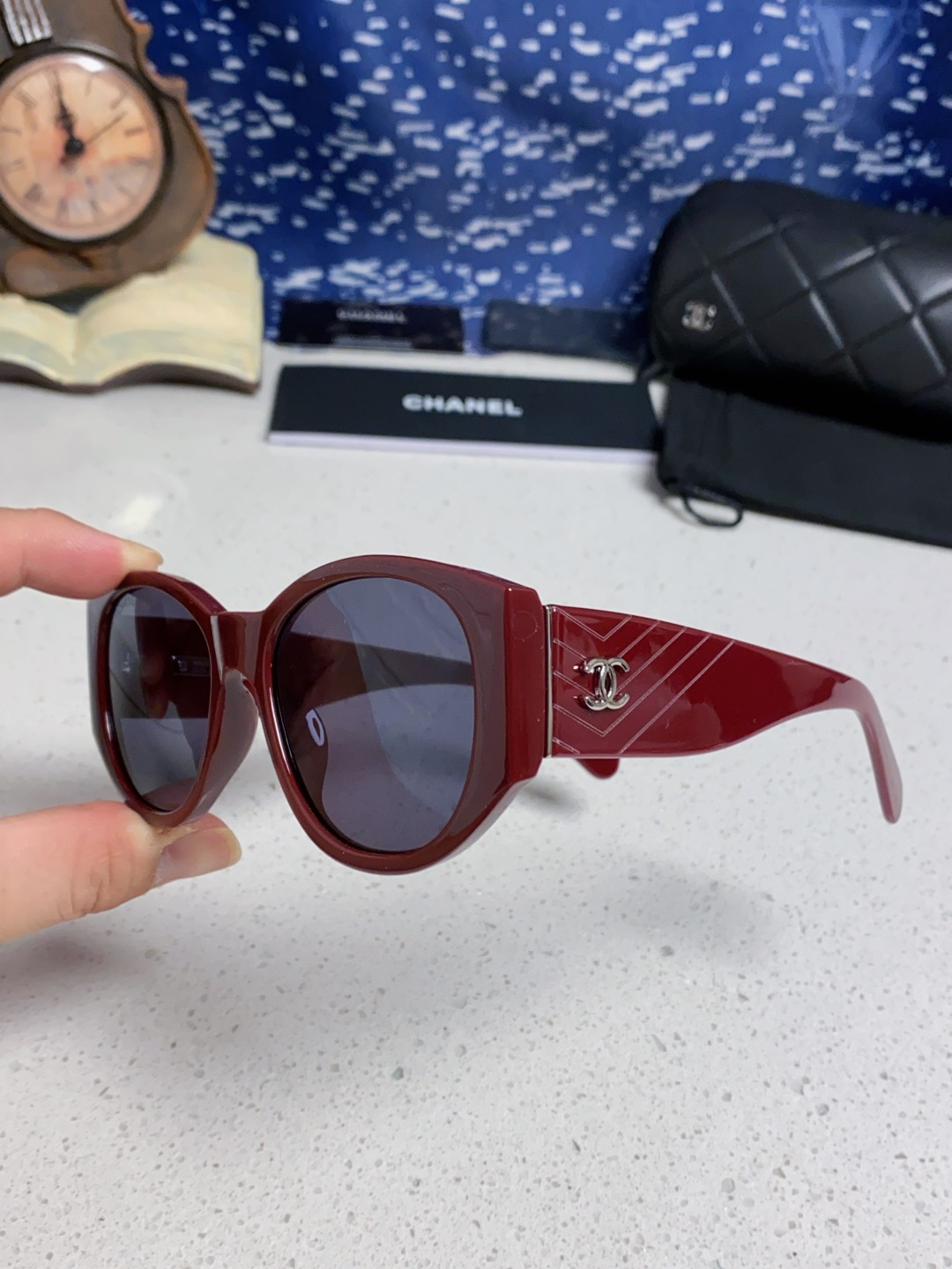  Chanel香奈儿 24新品墨镜女方圆脸太阳眼镜偏光猫眼镜框  宽腿 网红爆款 女士墨镜