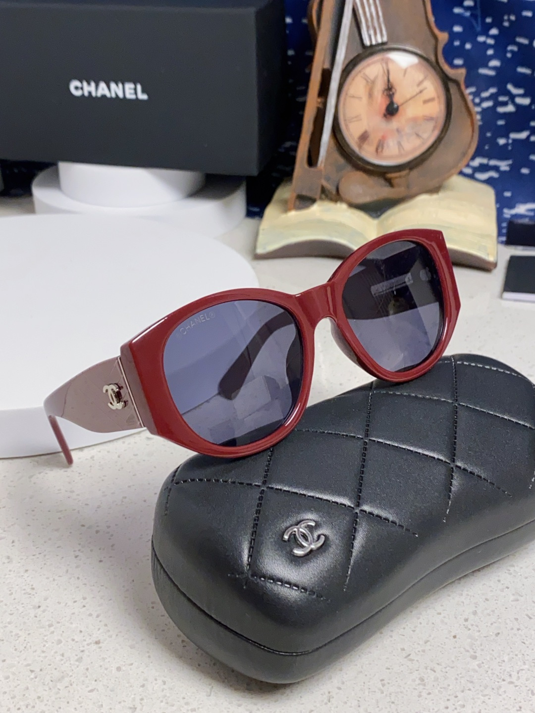  Chanel香奈儿 24新品墨镜女方圆脸太阳眼镜偏光猫眼镜框  宽腿 网红爆款 女士墨镜