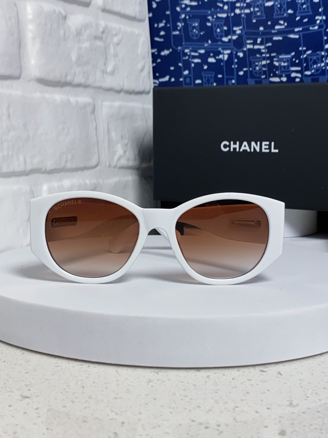  Chanel香奈儿 24新品墨镜女方圆脸太阳眼镜偏光猫眼镜框  宽腿 网红爆款 女士墨镜