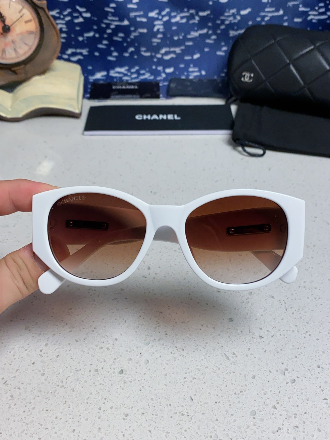  Chanel香奈儿 24新品墨镜女方圆脸太阳眼镜偏光猫眼镜框  宽腿 网红爆款 女士墨镜