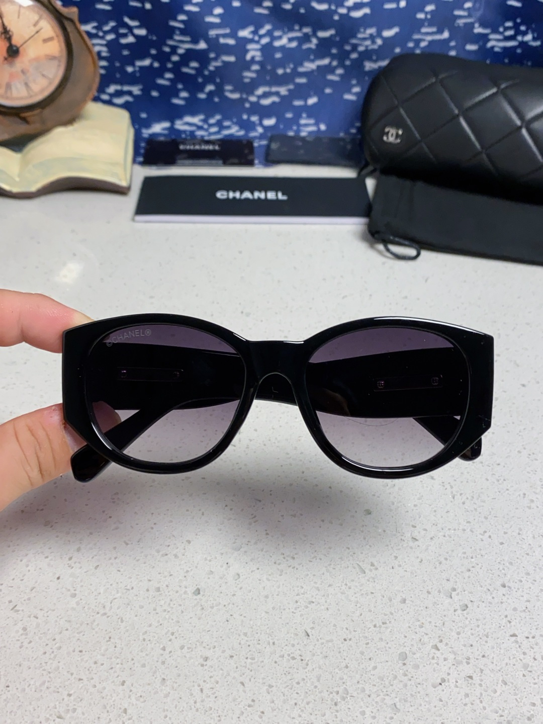  Chanel香奈儿 24新品墨镜女方圆脸太阳眼镜偏光猫眼镜框  宽腿 网红爆款 女士墨镜