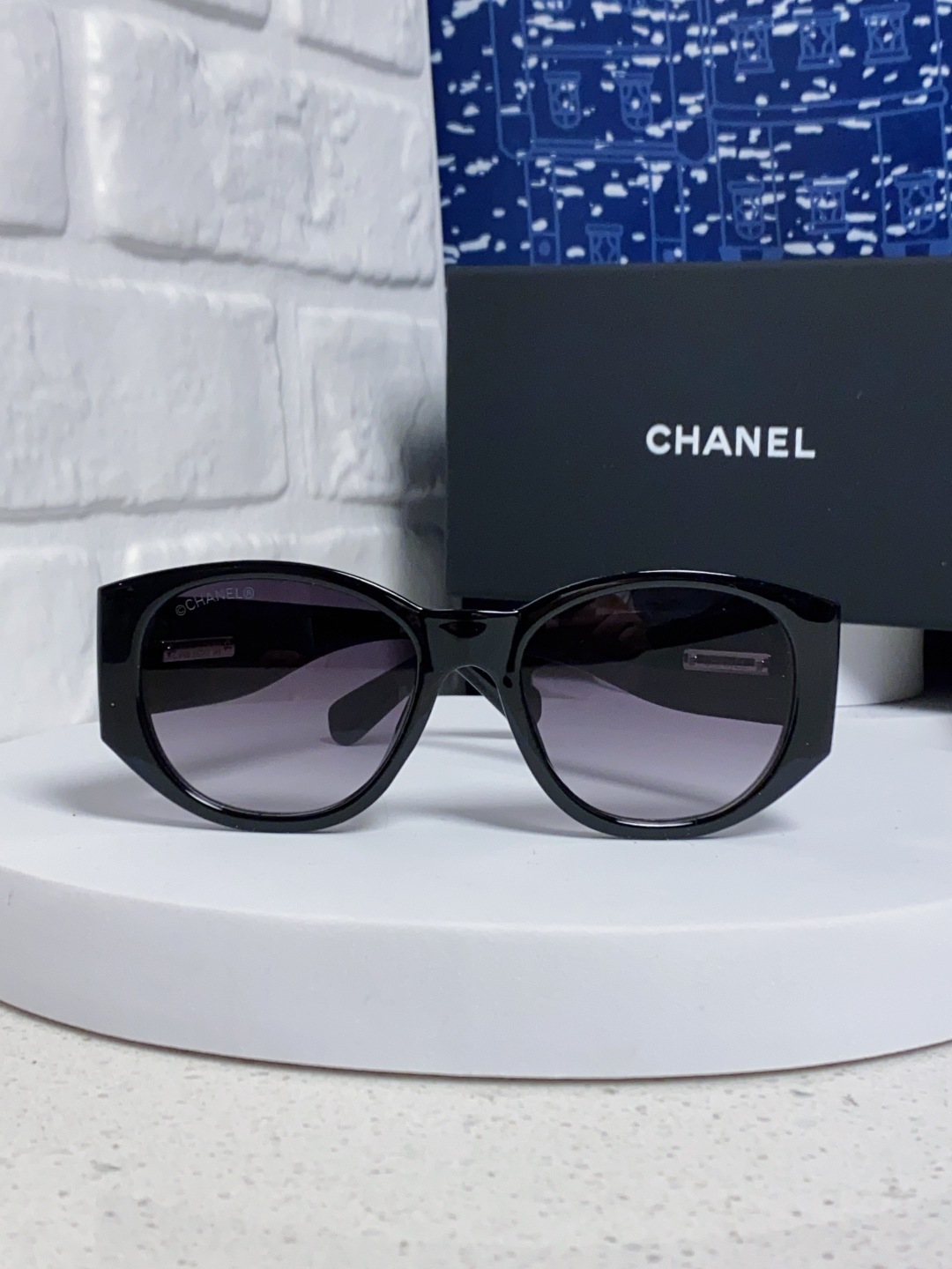  Chanel香奈儿 24新品墨镜女方圆脸太阳眼镜偏光猫眼镜框  宽腿 网红爆款 女士墨镜