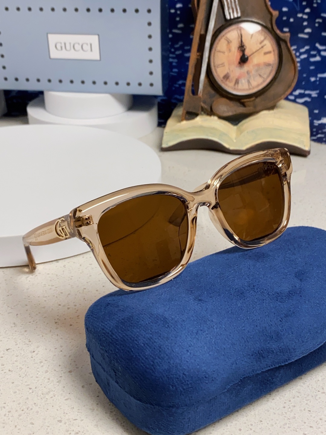 Gucci古奇 2025新款时尚潮流方圆防晒出行眼镜太阳镜墨镜 男女通用