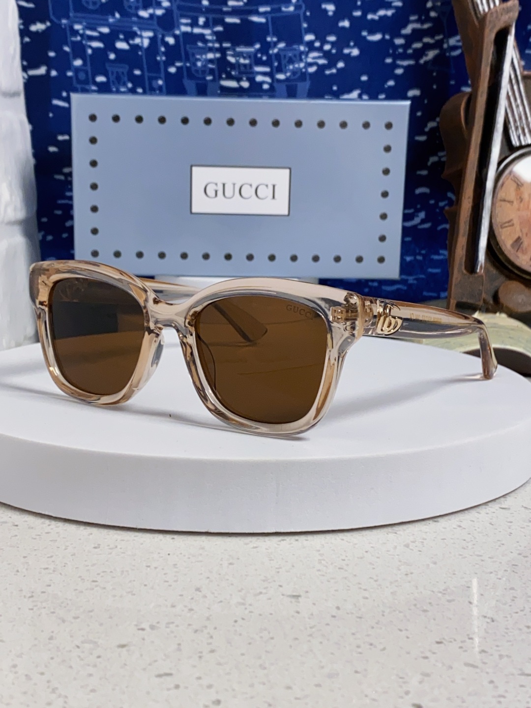 Gucci古奇 2025新款时尚潮流方圆防晒出行眼镜太阳镜墨镜 男女通用