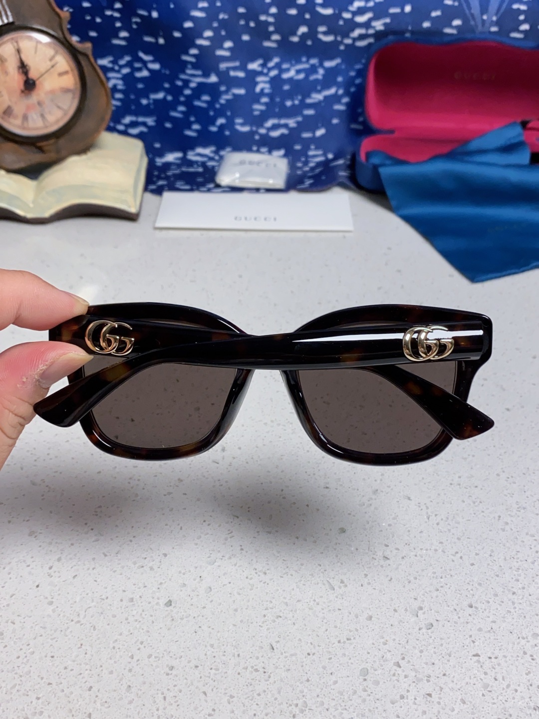 Gucci古奇 2025新款时尚潮流方圆防晒出行眼镜太阳镜墨镜 男女通用