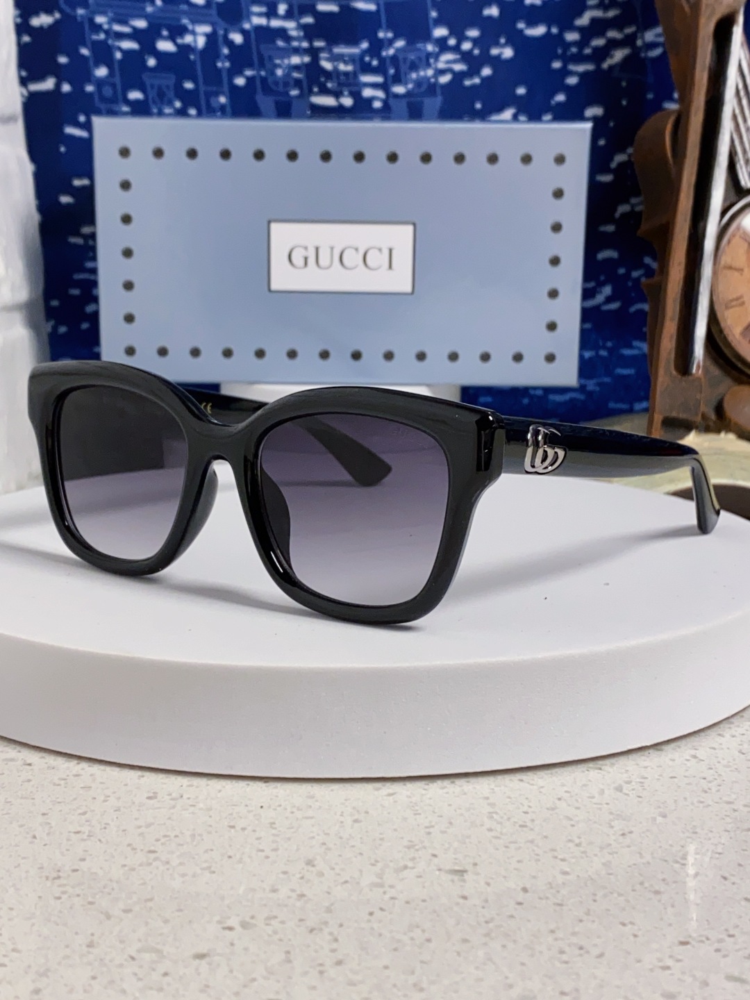 Gucci古奇 2025新款时尚潮流方圆防晒出行眼镜太阳镜墨镜 男女通用