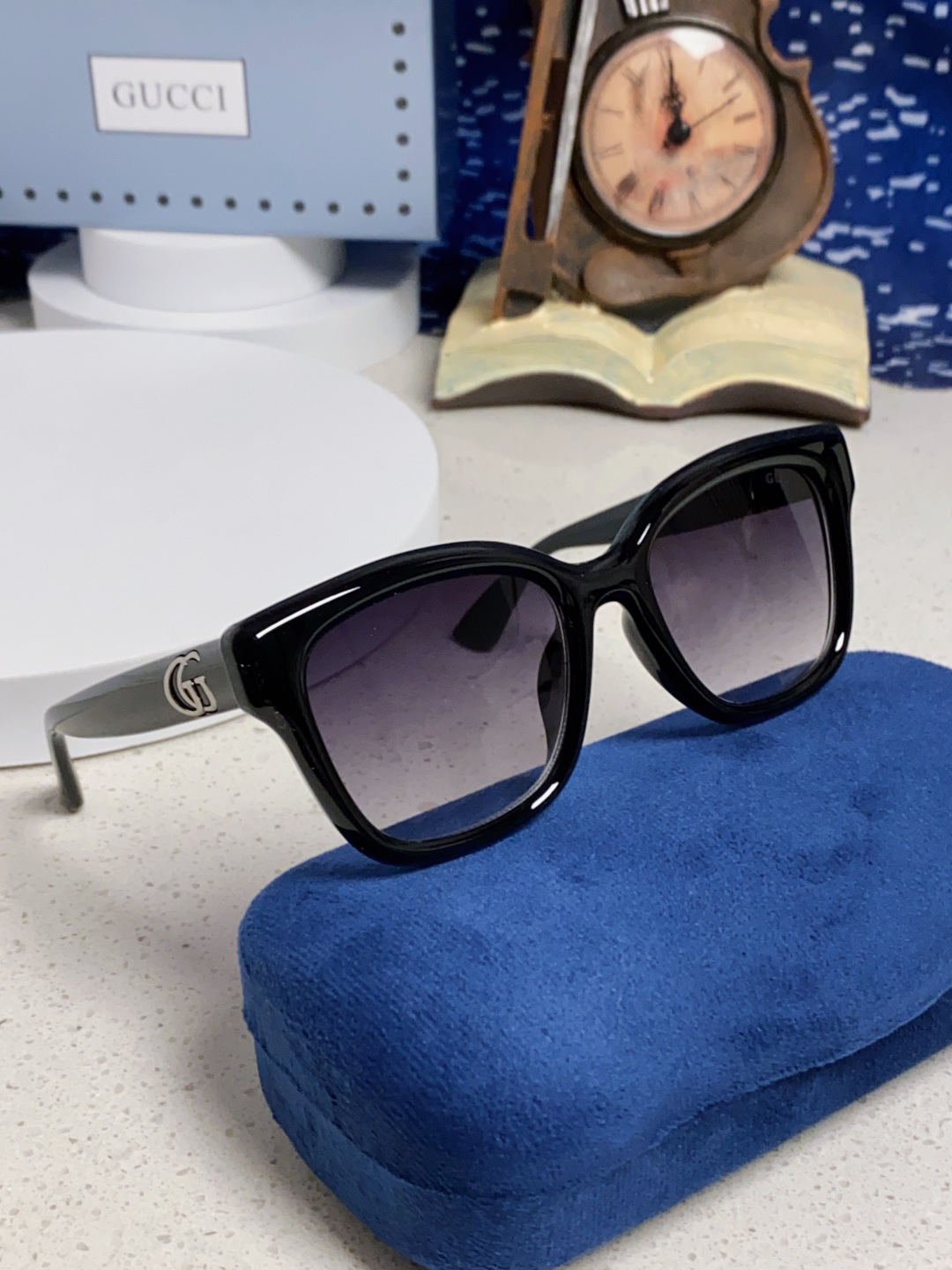 Gucci古奇 2025新款时尚潮流方圆防晒出行眼镜太阳镜墨镜 男女通用