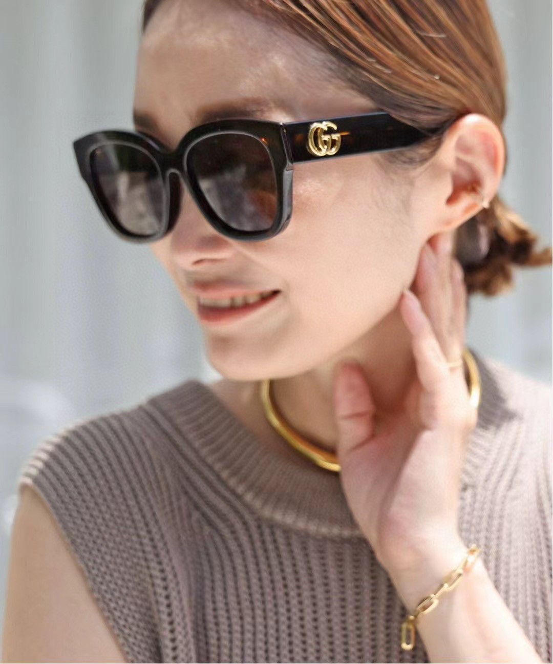 Gucci古奇 2025新款时尚潮流方圆防晒出行眼镜太阳镜墨镜 男女通用