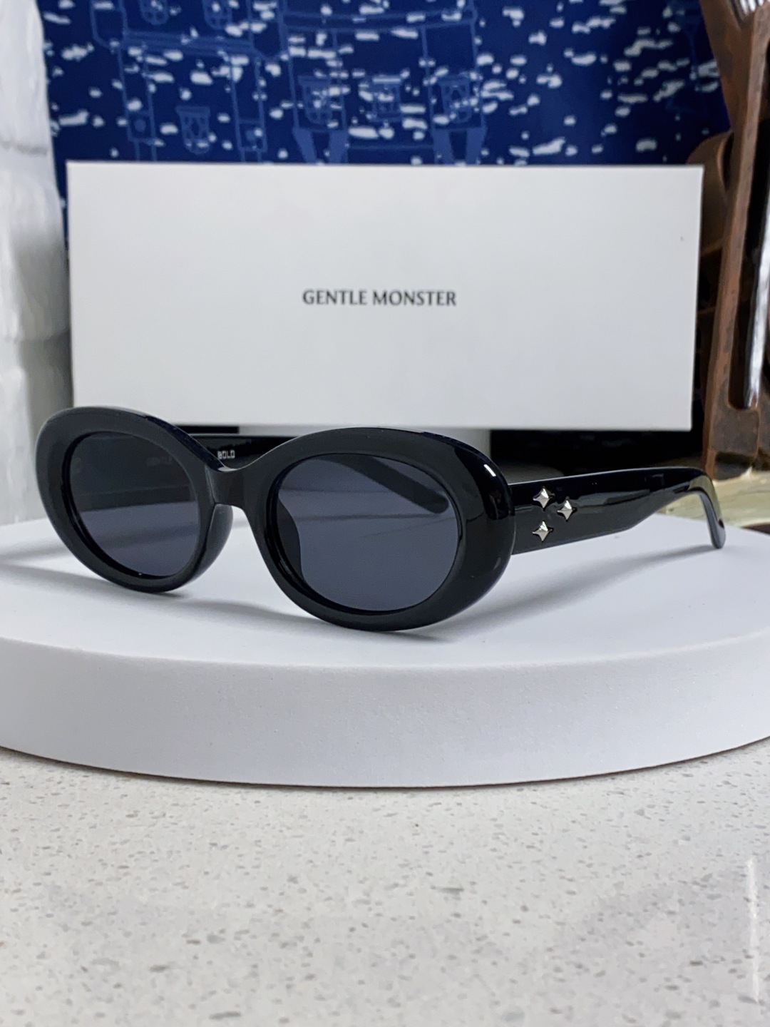 Gentle Moster(GM) 2025新款 ins椭圆猫眼偏光墨镜女高级感防紫外线时尚遮阳防晒近视