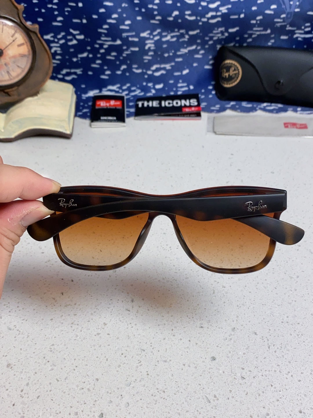  Rayban雷朋 2025新款欧美复古方形连体大框炫彩墨镜男女同款骑行朋克风平面太阳眼镜 RB4388