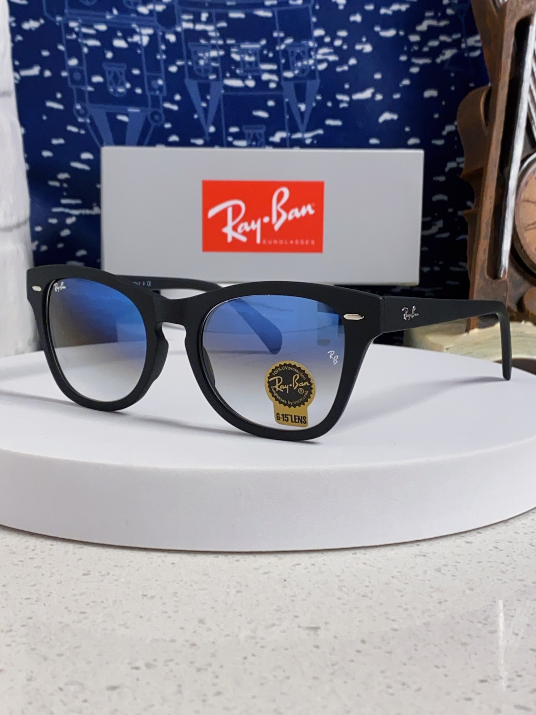  Rayban雷朋 2025新款强化玻璃墨镜男士大框太阳眼镜遮阳防紫外线防风沙骑车蛤蟆镜 RB0707