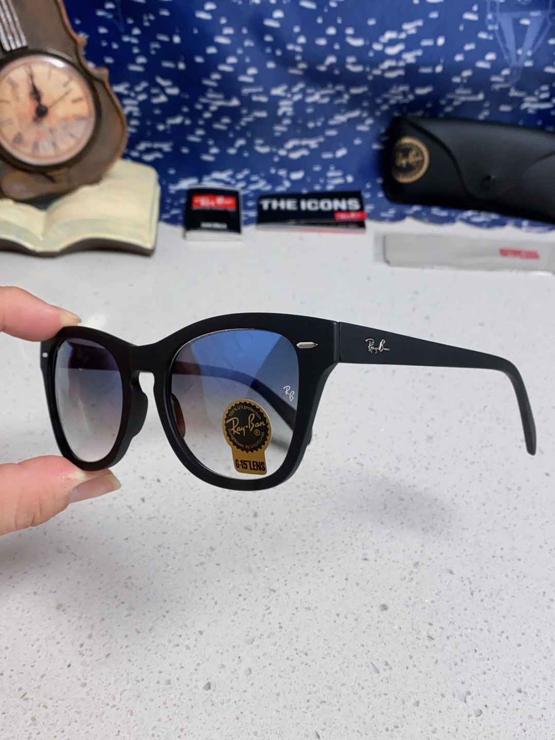  Rayban雷朋 2025新款强化玻璃墨镜男士大框太阳眼镜遮阳防紫外线防风沙骑车蛤蟆镜 RB0707