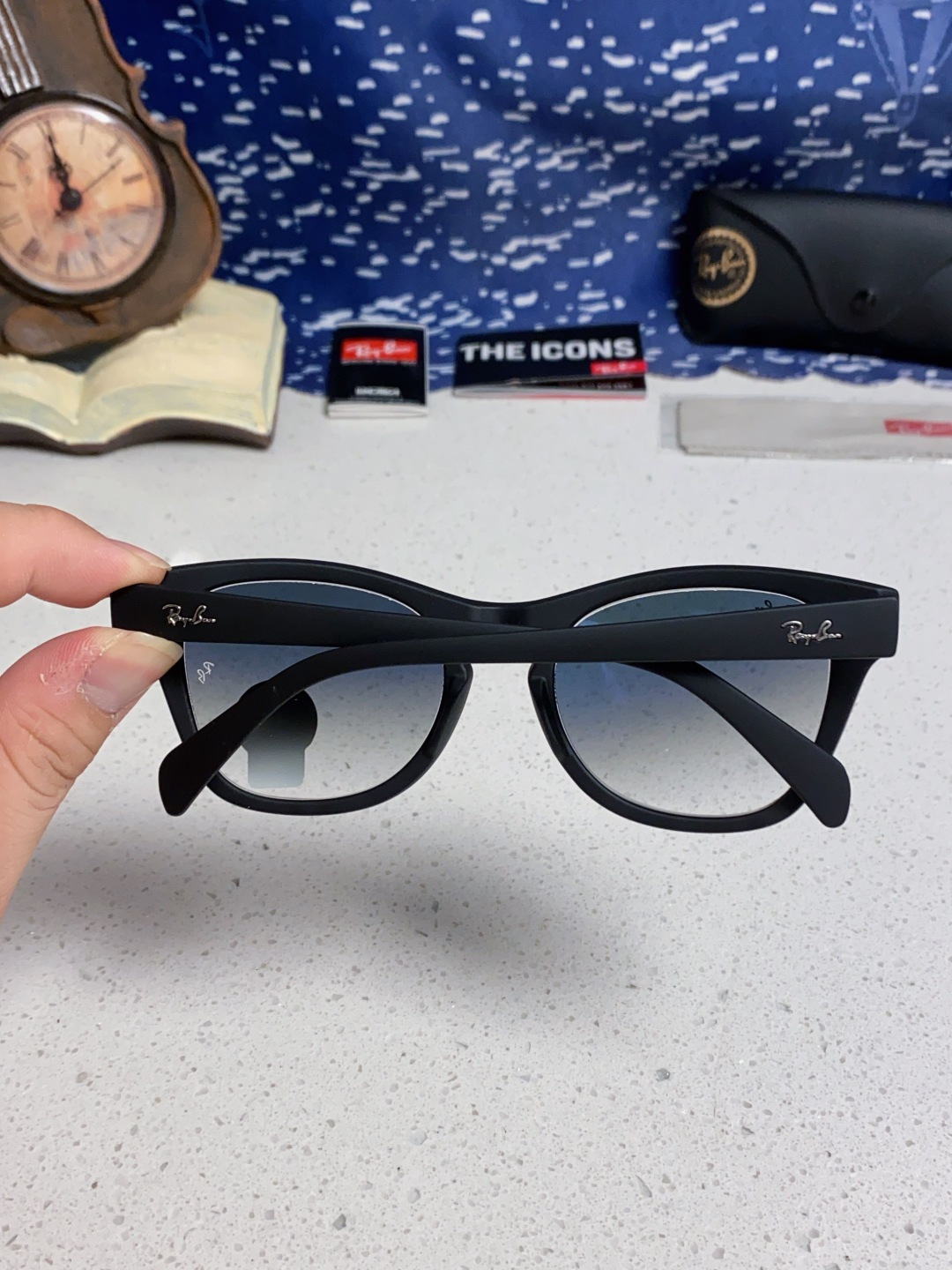  Rayban雷朋 2025新款强化玻璃墨镜男士大框太阳眼镜遮阳防紫外线防风沙骑车蛤蟆镜 RB0707