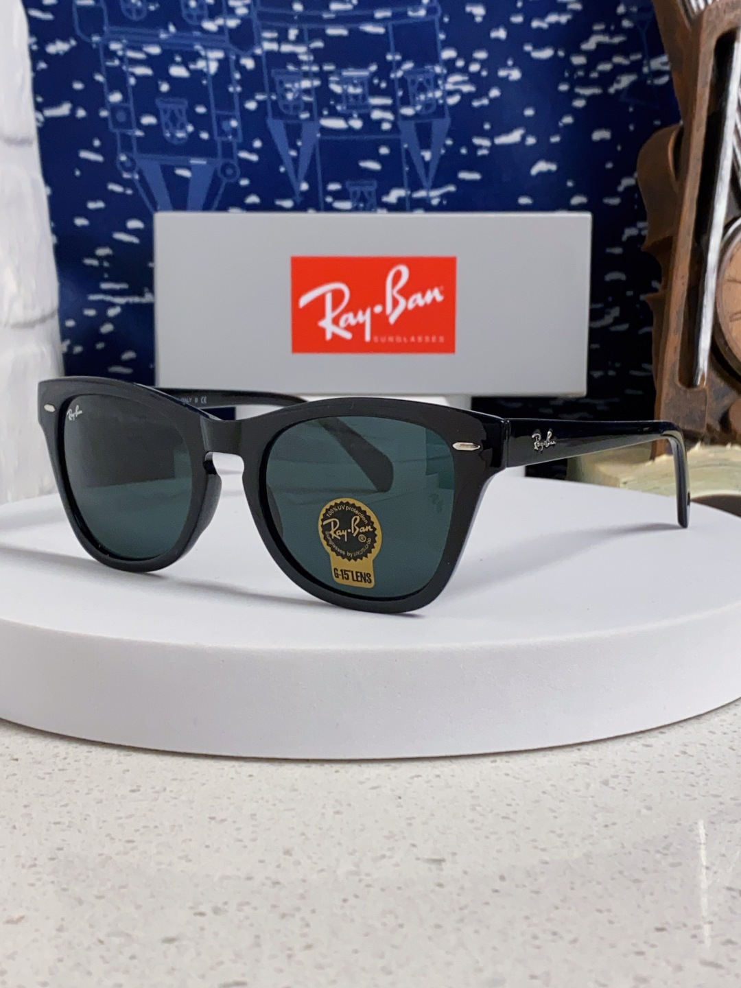  Rayban雷朋 2025新款强化玻璃墨镜男士大框太阳眼镜遮阳防紫外线防风沙骑车蛤蟆镜 RB0707