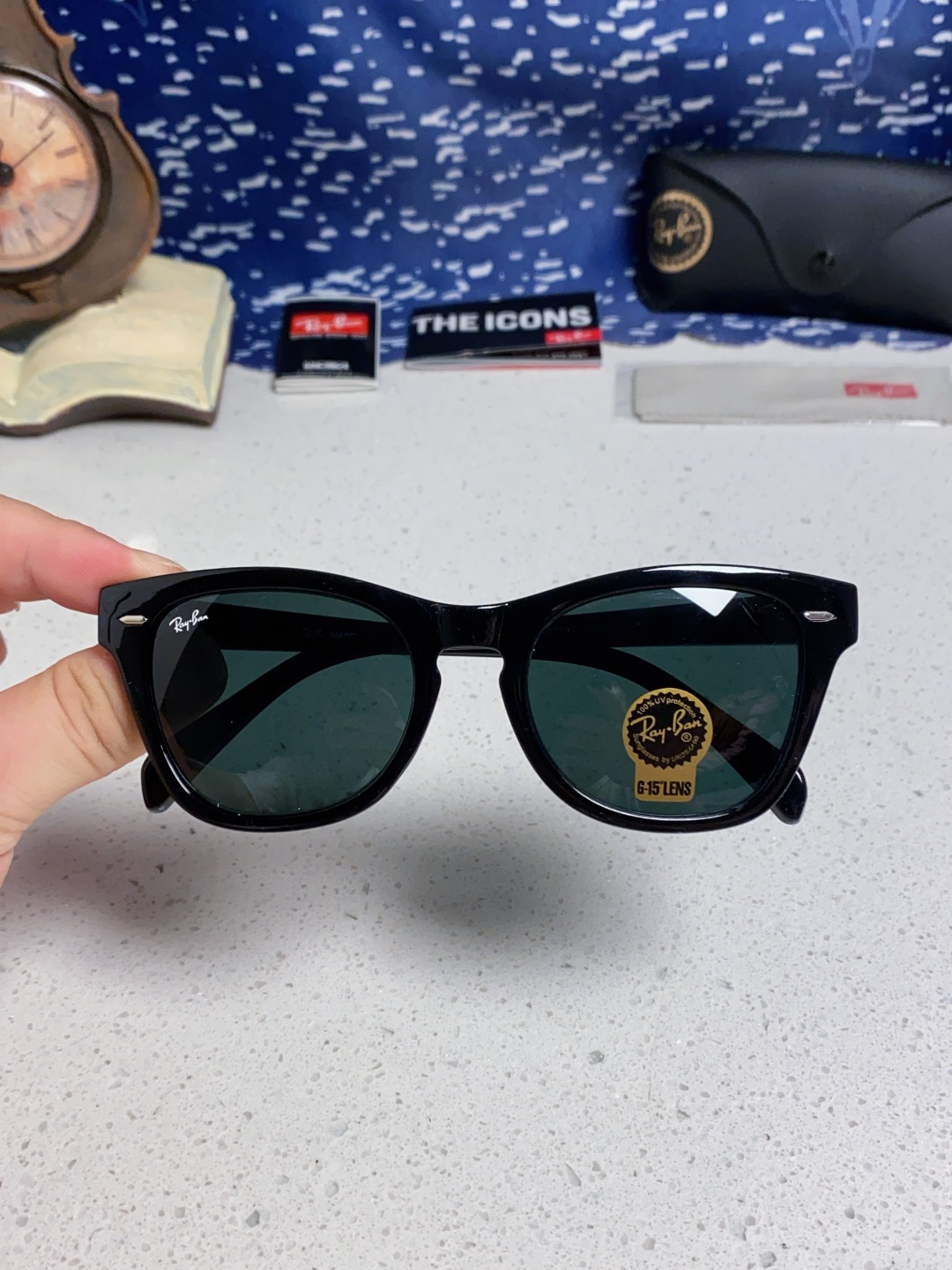  Rayban雷朋 2025新款强化玻璃墨镜男士大框太阳眼镜遮阳防紫外线防风沙骑车蛤蟆镜 RB0707