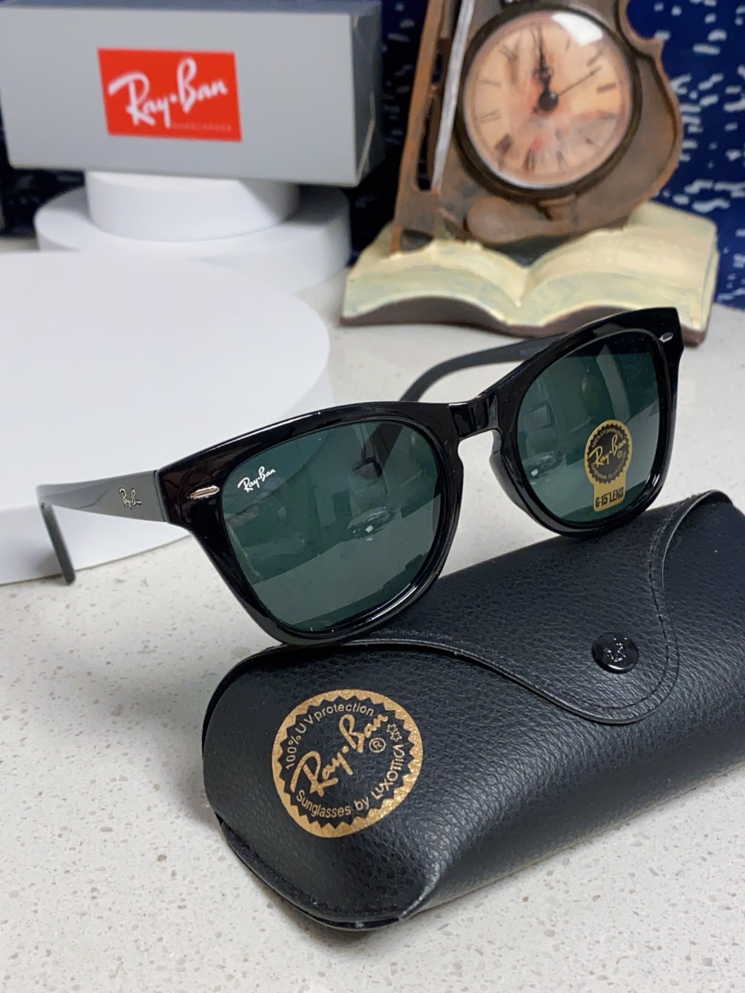  Rayban雷朋 2025新款强化玻璃墨镜男士大框太阳眼镜遮阳防紫外线防风沙骑车蛤蟆镜 RB0707