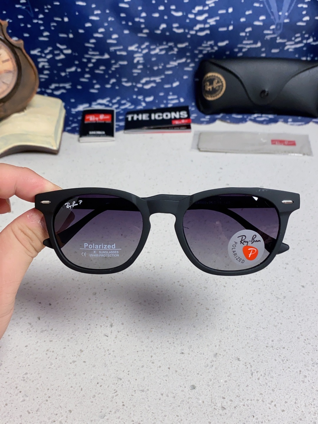 RayBan 雷朋 2025新款时尚太阳眼镜rb个性潮流男女款防强光太阳镜复古欧美圆脸 偏光款RB456